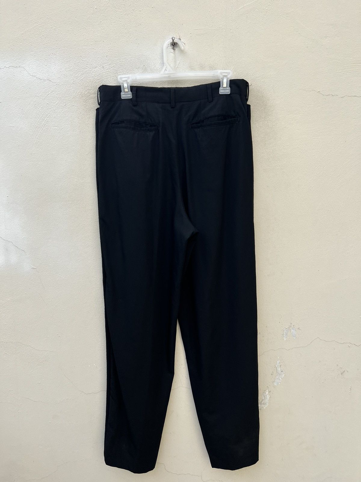 Comme des Garcons Homme Vintage 1996 CDGH Side Strap Baggy Black Wool Trouser Pant Size US 31 - 7 Thumbnail