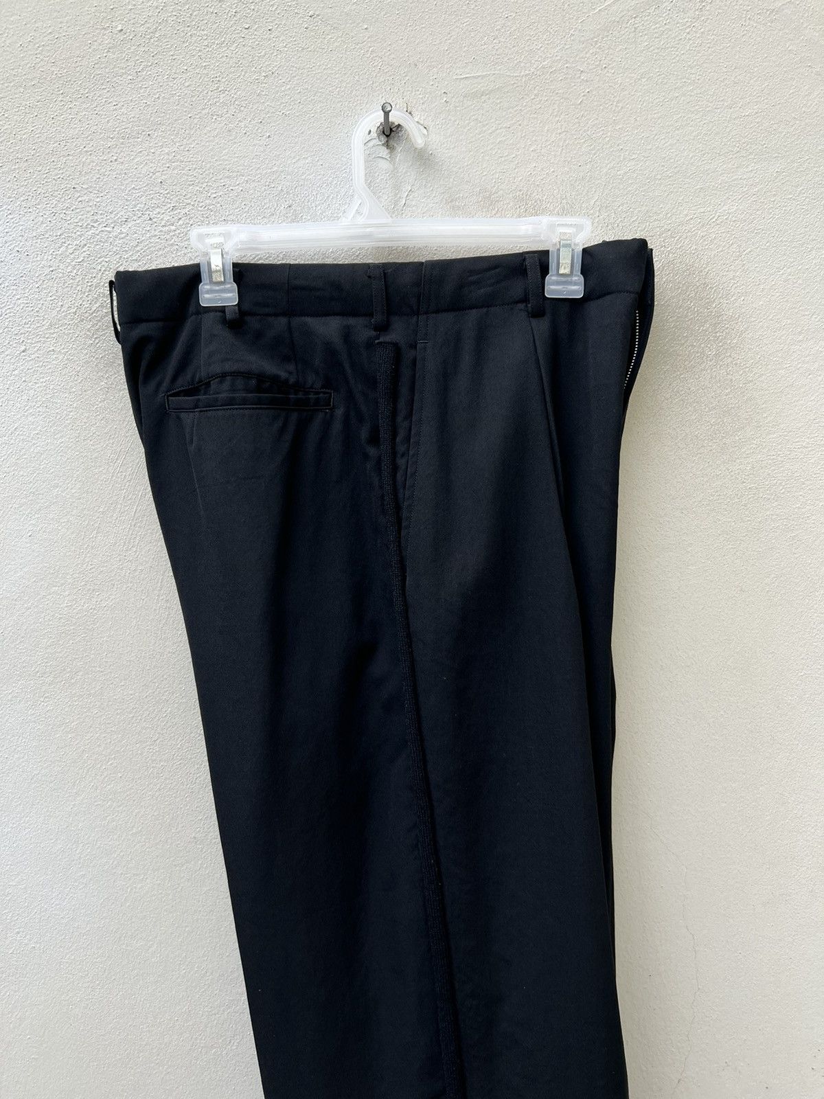 Comme des Garcons Homme Vintage 1996 CDGH Side Strap Baggy Black Wool Trouser Pant Size US 31 - 12 Thumbnail