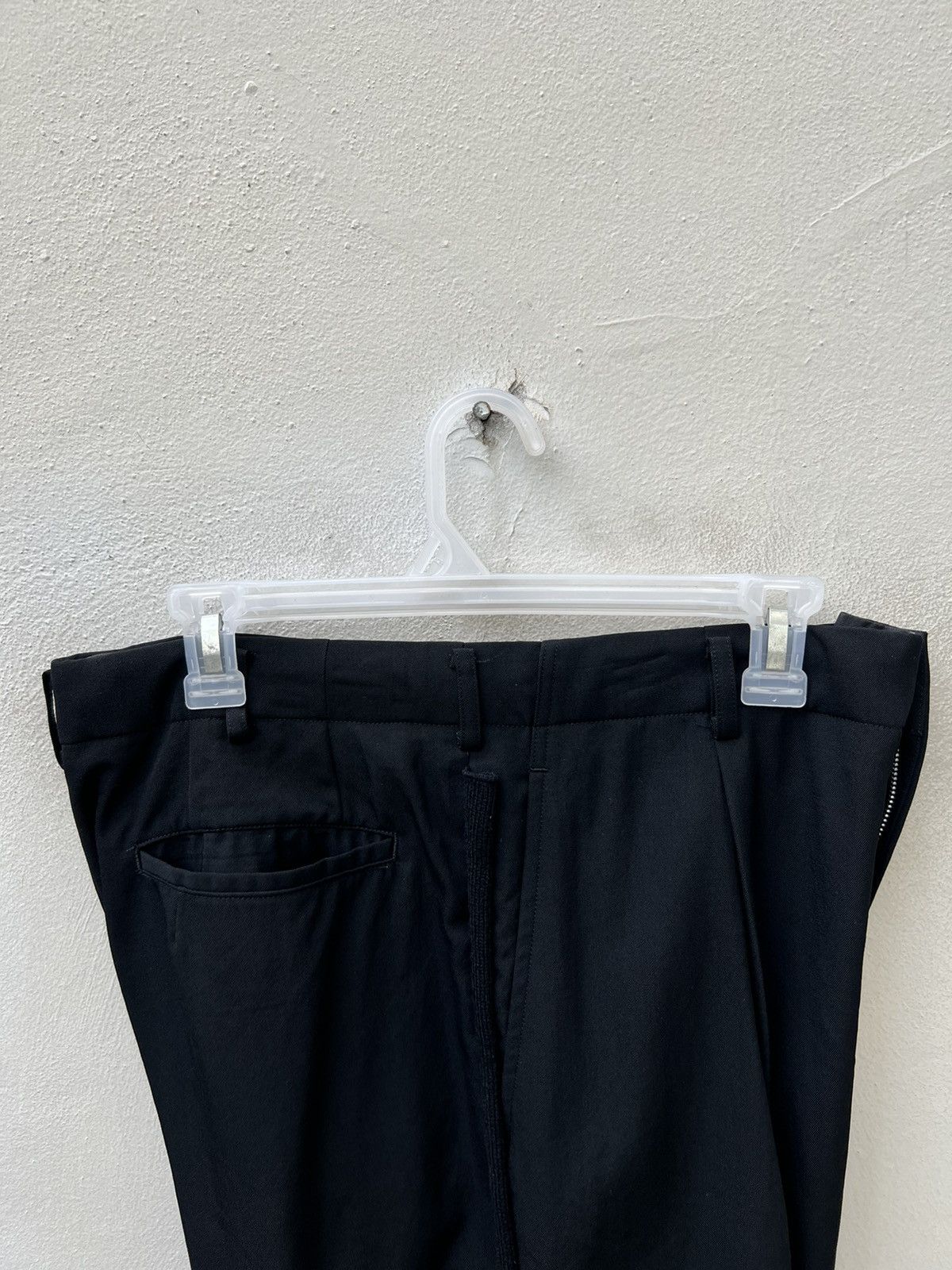 Comme des Garcons Homme Vintage 1996 CDGH Side Strap Baggy Black Wool Trouser Pant Size US 31 - 13 Thumbnail