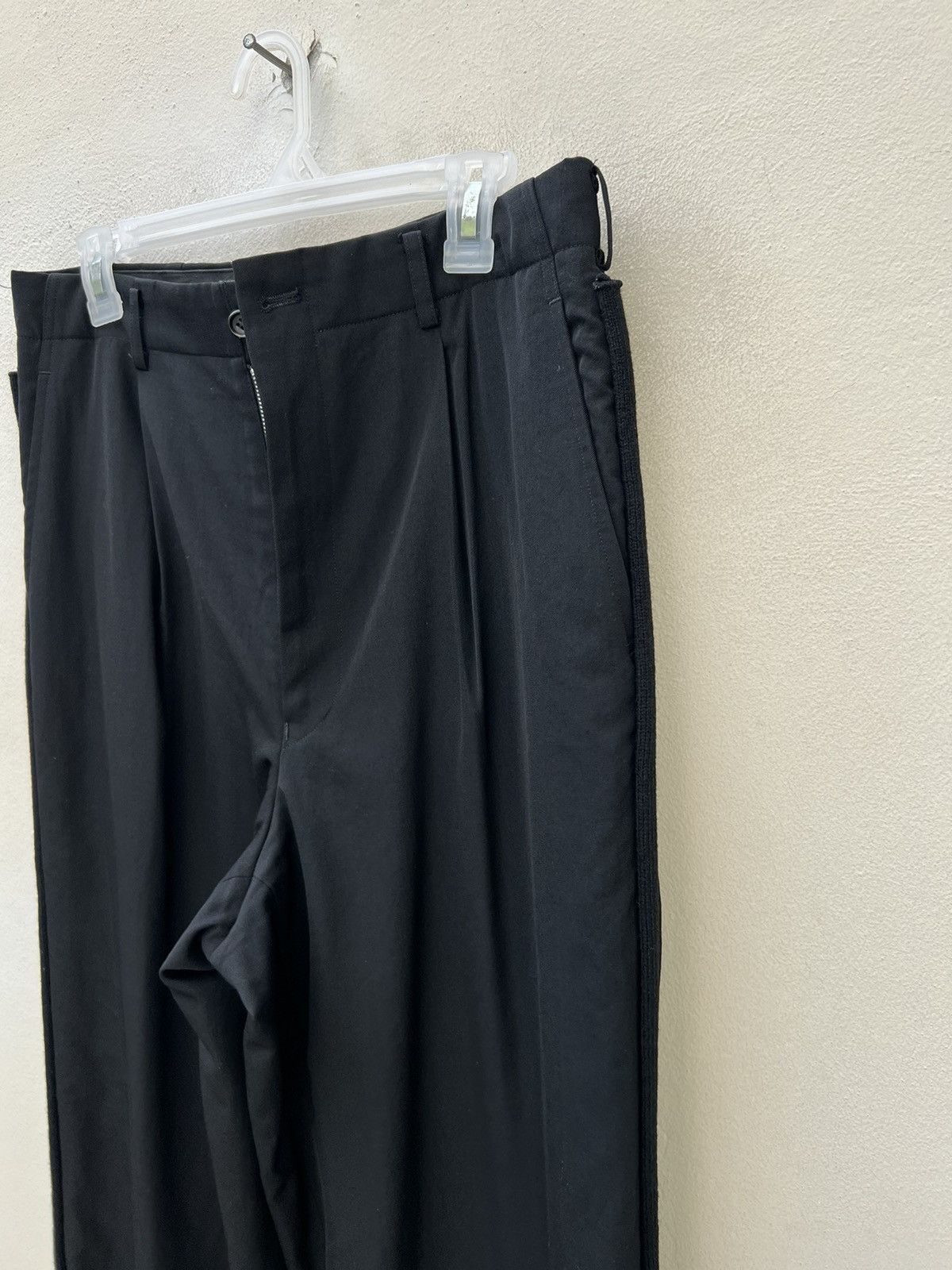 Comme des Garcons Homme Vintage 1996 CDGH Side Strap Baggy Black Wool Trouser Pant Size US 31 - 5 Thumbnail