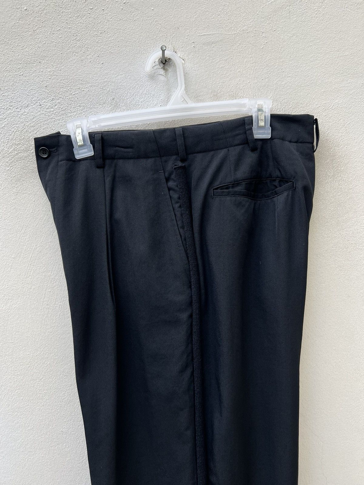 Comme des Garcons Homme Vintage 1996 CDGH Side Strap Baggy Black Wool Trouser Pant Size US 31 - 9 Thumbnail