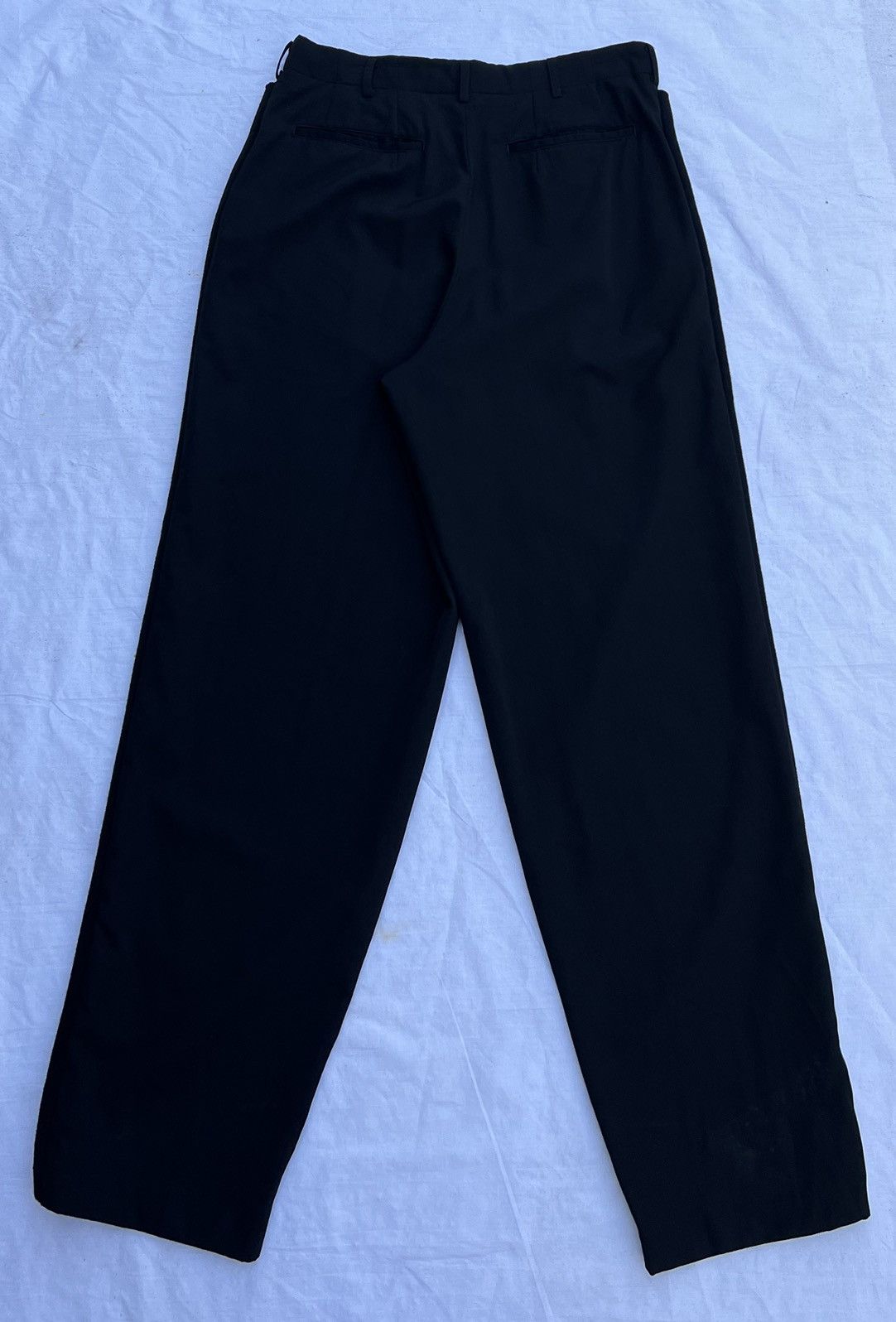 Comme des Garcons Homme Vintage 1996 CDGH Side Strap Baggy Black Wool Trouser Pant Size US 31 - 20 Thumbnail