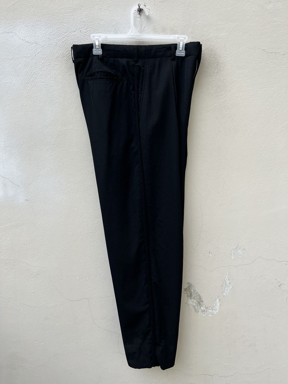 Comme des Garcons Homme Vintage 1996 CDGH Side Strap Baggy Black Wool Trouser Pant Size US 31 - 11 Thumbnail