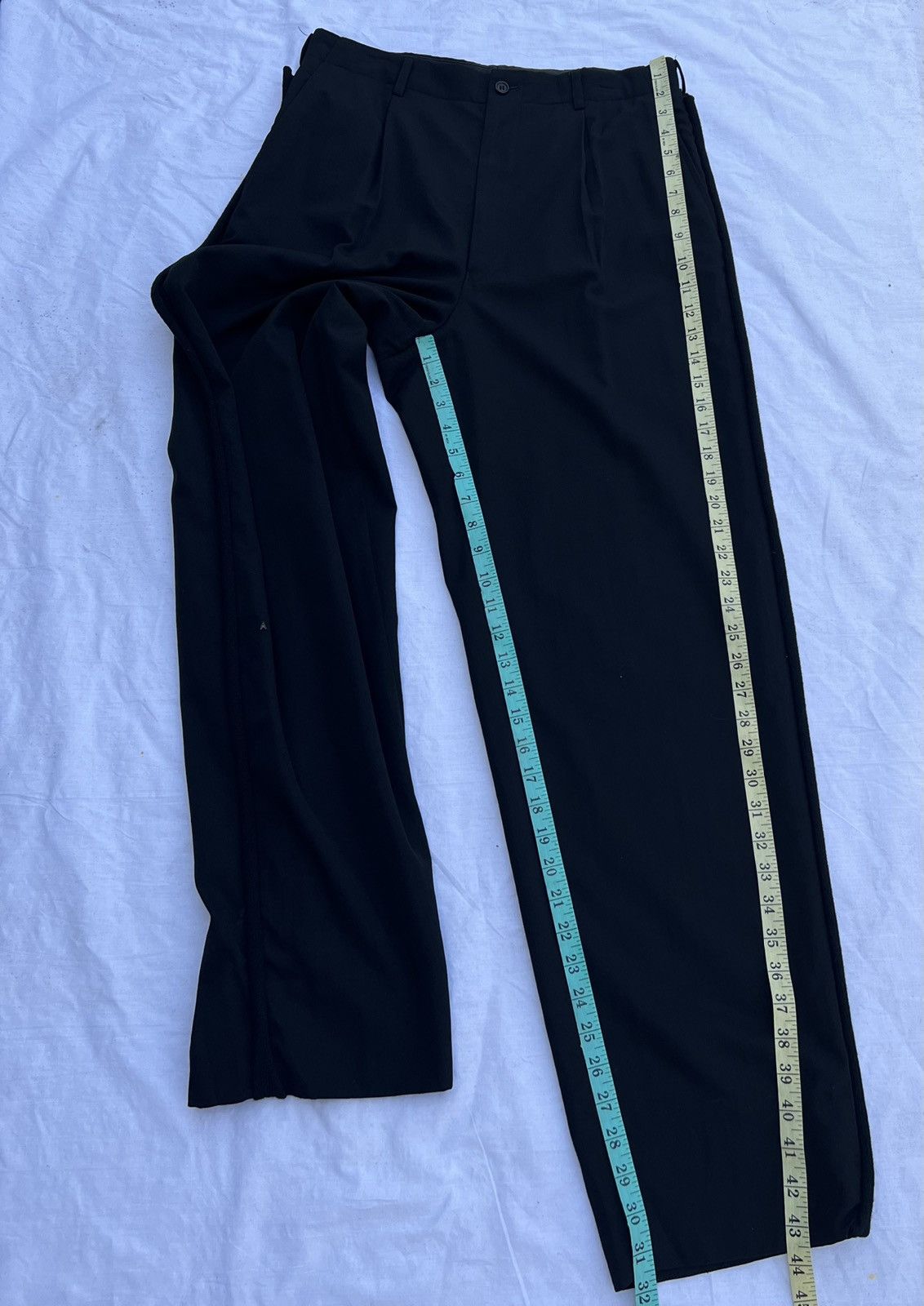 Comme des Garcons Homme Vintage 1996 CDGH Side Strap Baggy Black Wool Trouser Pant Size US 31 - 19 Thumbnail