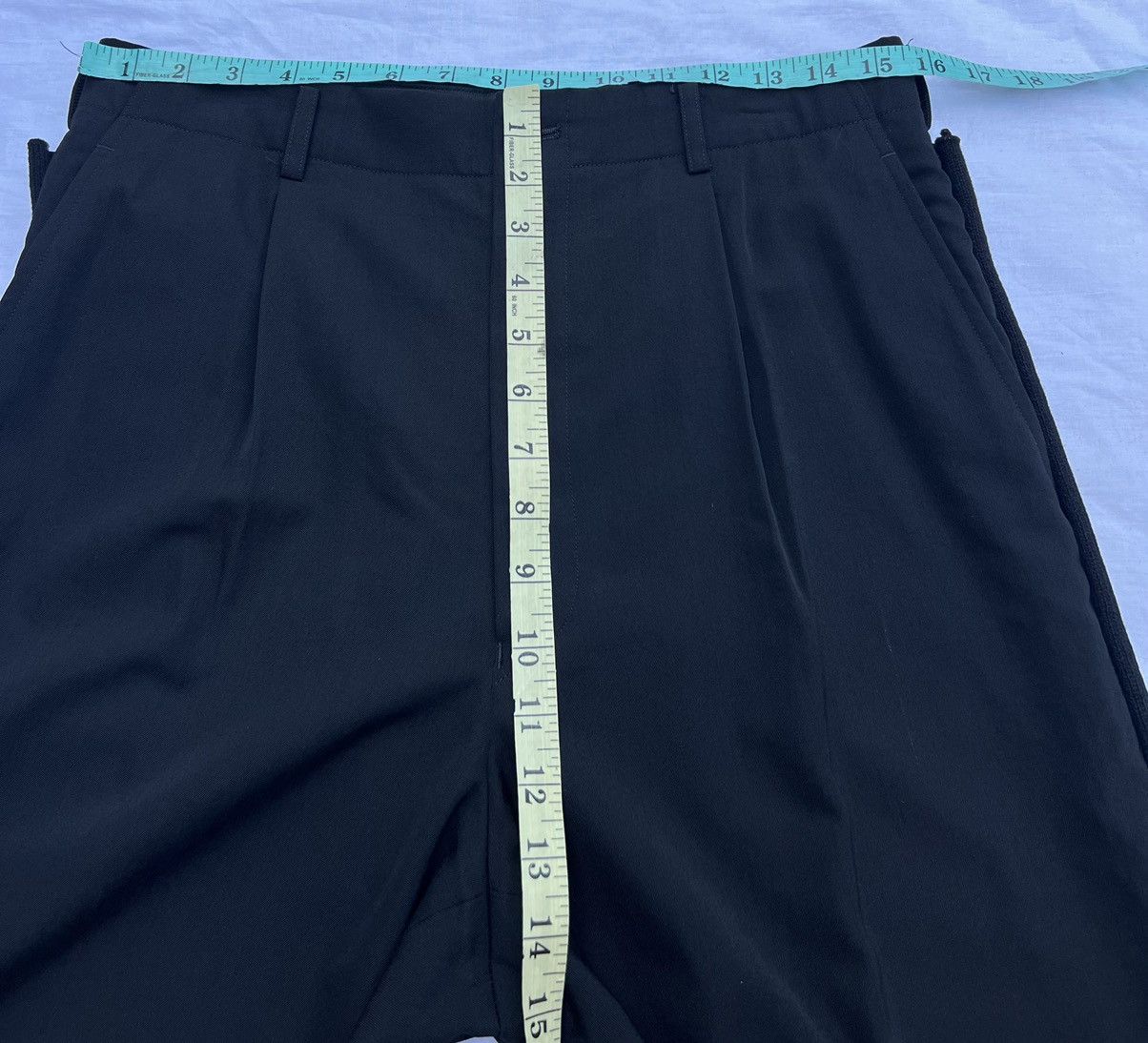 Comme des Garcons Homme Vintage 1996 CDGH Side Strap Baggy Black Wool Trouser Pant Size US 31 - 17 Thumbnail
