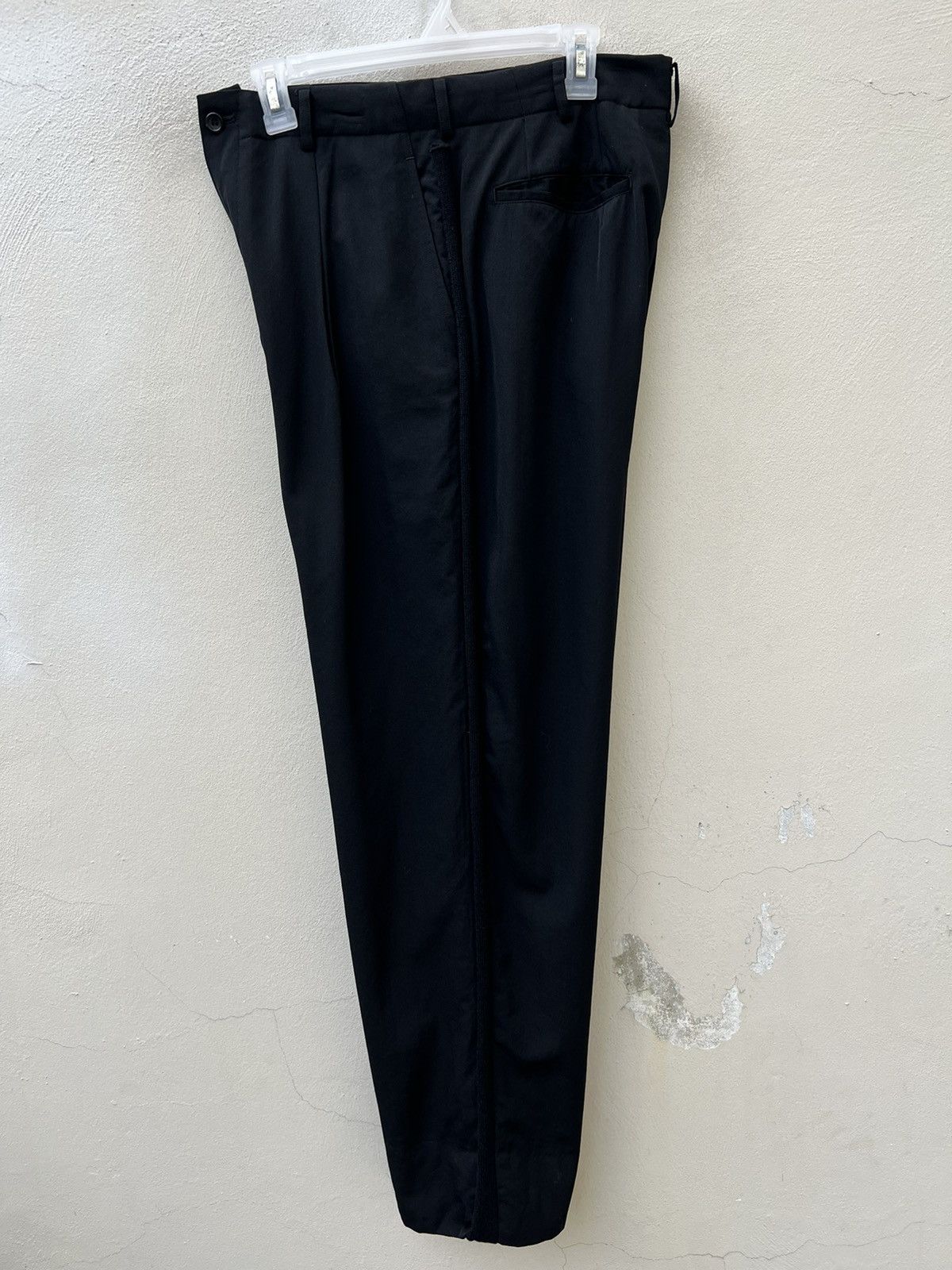 Comme des Garcons Homme Vintage 1996 CDGH Side Strap Baggy Black Wool Trouser Pant Size US 31 - 8 Thumbnail