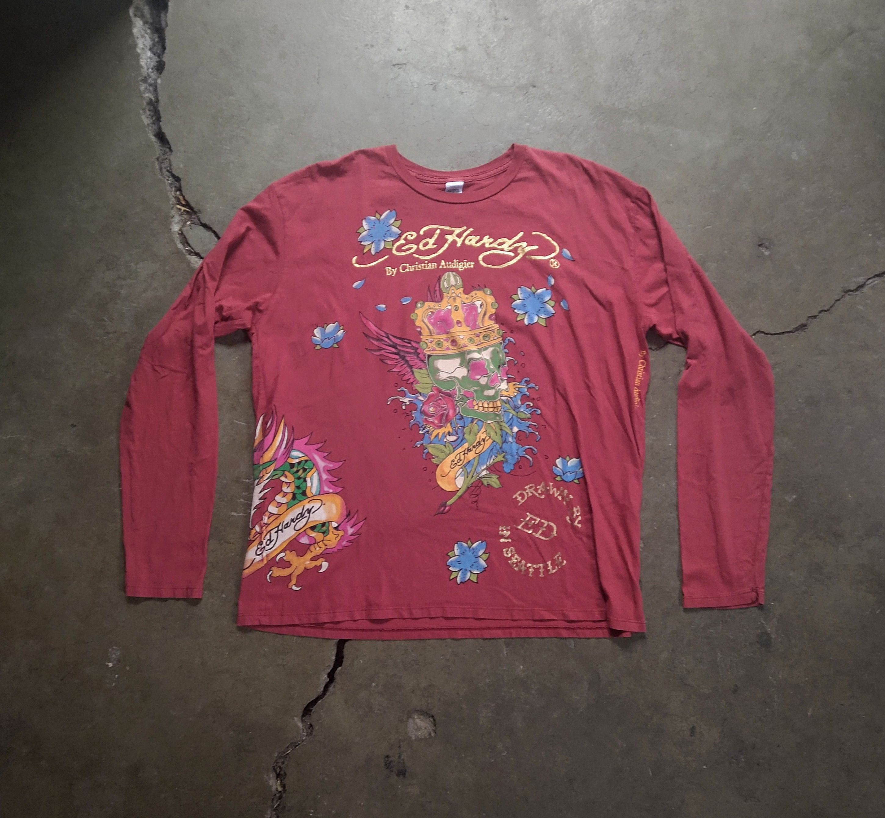 Christian Audigier Ed Hardy Tshirt Men's Size 2XL XXL Red Skull Snake Dagger Size US XXL / EU 58 / 5 - 1 Thumbnail