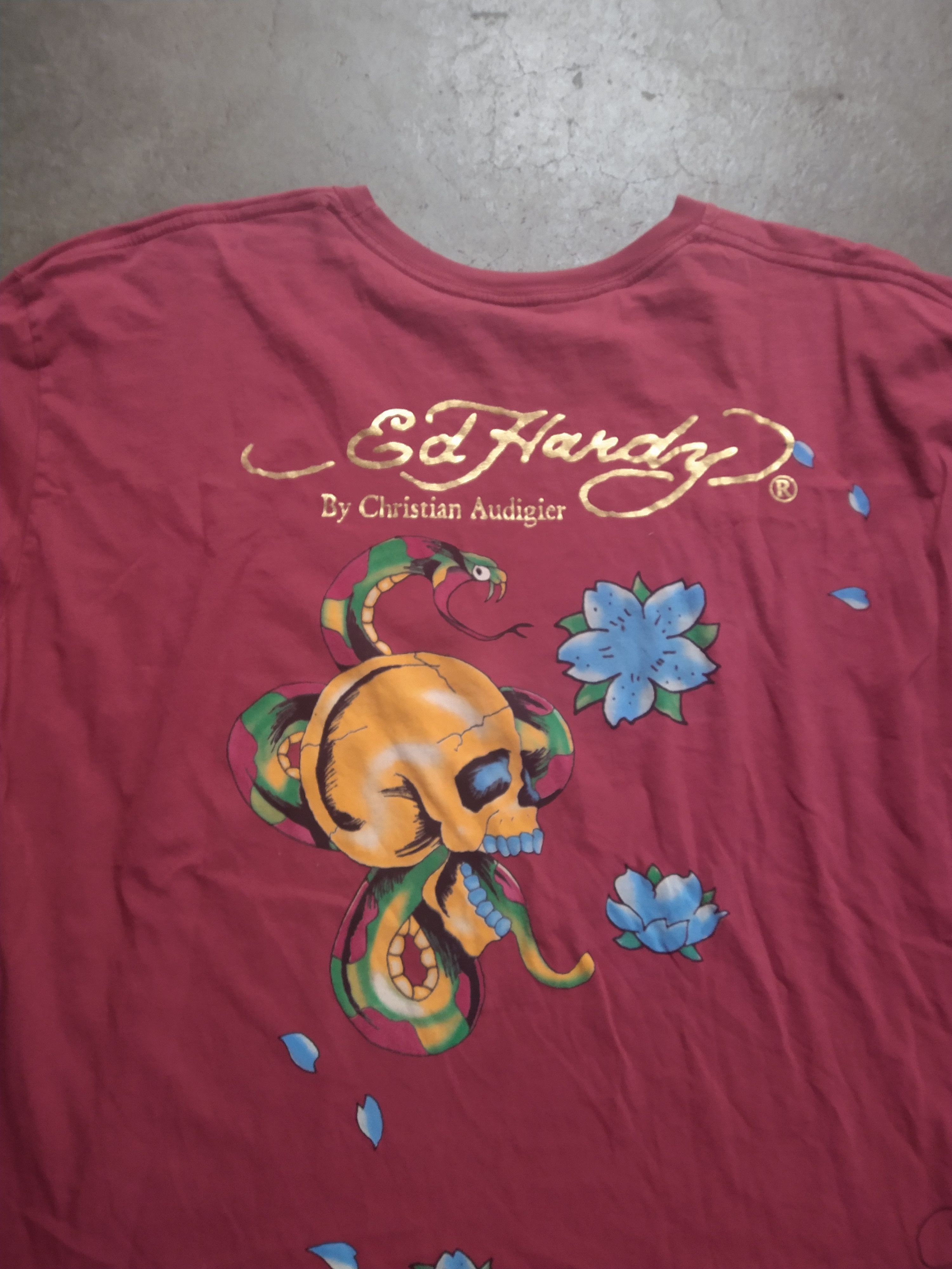 Christian Audigier Ed Hardy Tshirt Men's Size 2XL XXL Red Skull Snake Dagger Size US XXL / EU 58 / 5 - 14 Thumbnail