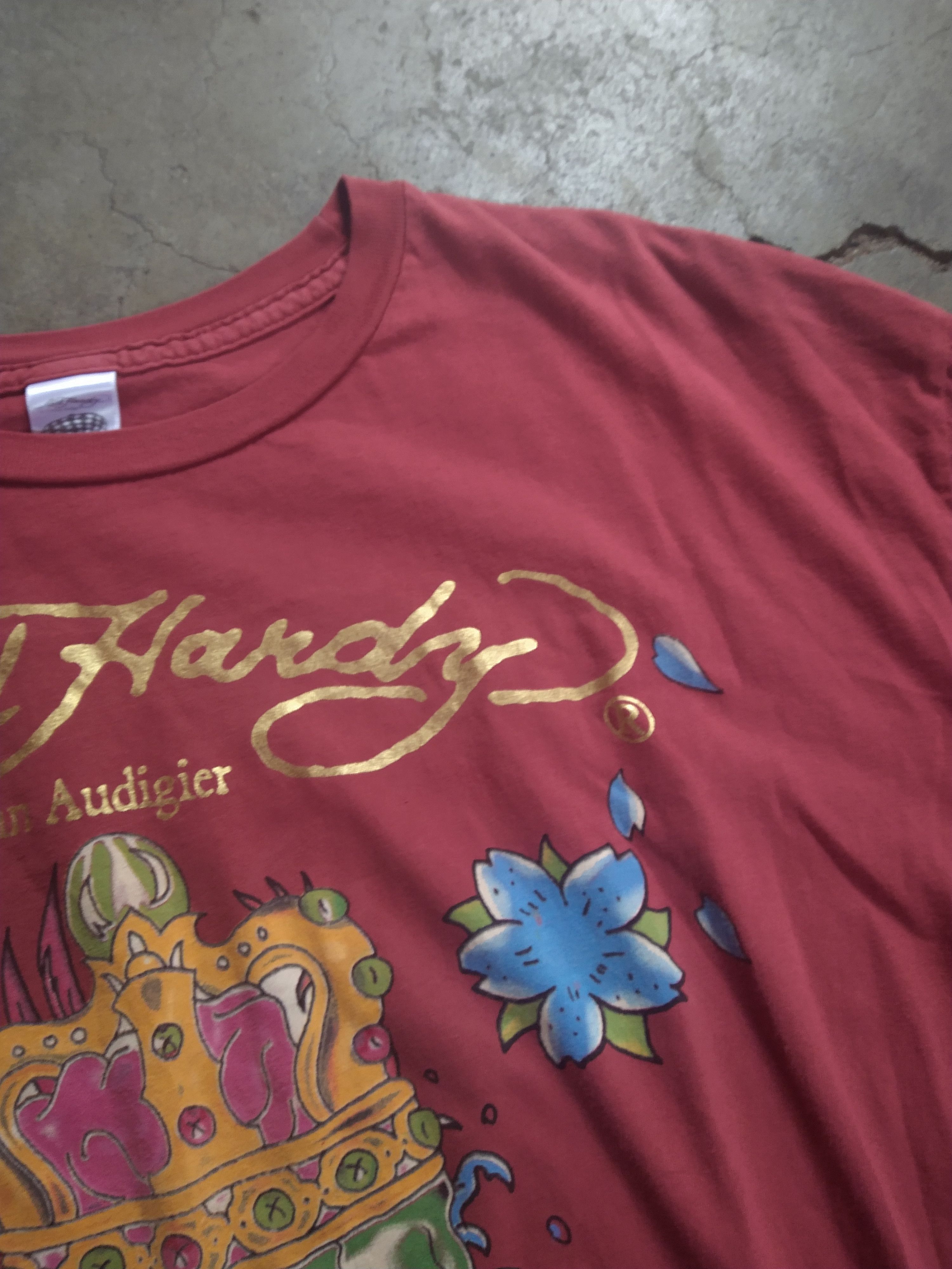 Christian Audigier Ed Hardy Tshirt Men's Size 2XL XXL Red Skull Snake Dagger Size US XXL / EU 58 / 5 - 3 Thumbnail