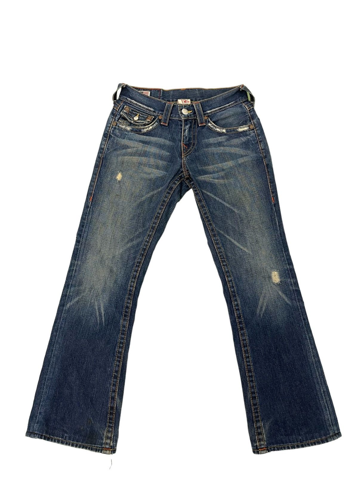 Japanese Brand Flare Jeans True Religion USA Low Rise Boot Cut Denim 30🟦 Size US 29 - 2 Thumbnail