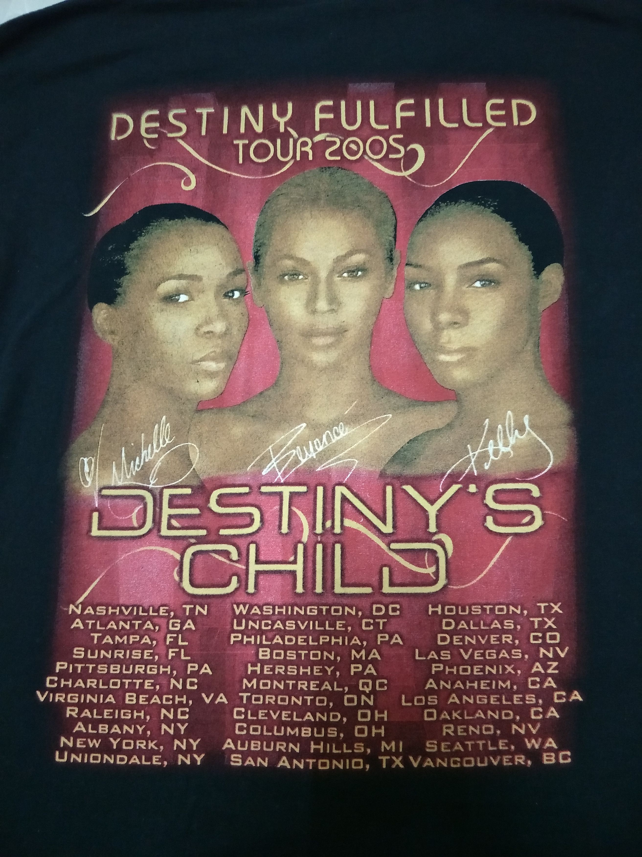 Destiny's Child Tour 2005 Tshirt Hip Hop Rap R&B