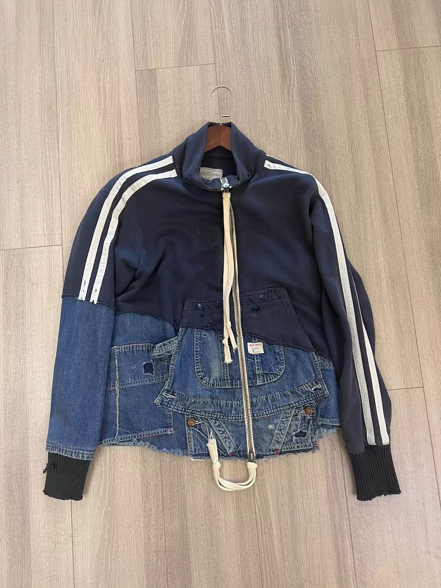 ジャケット・アウター Greg Lauren navy denim track jacket Greg Lauren navy denim track jacket Greg Lauren Greg Lauren Navy