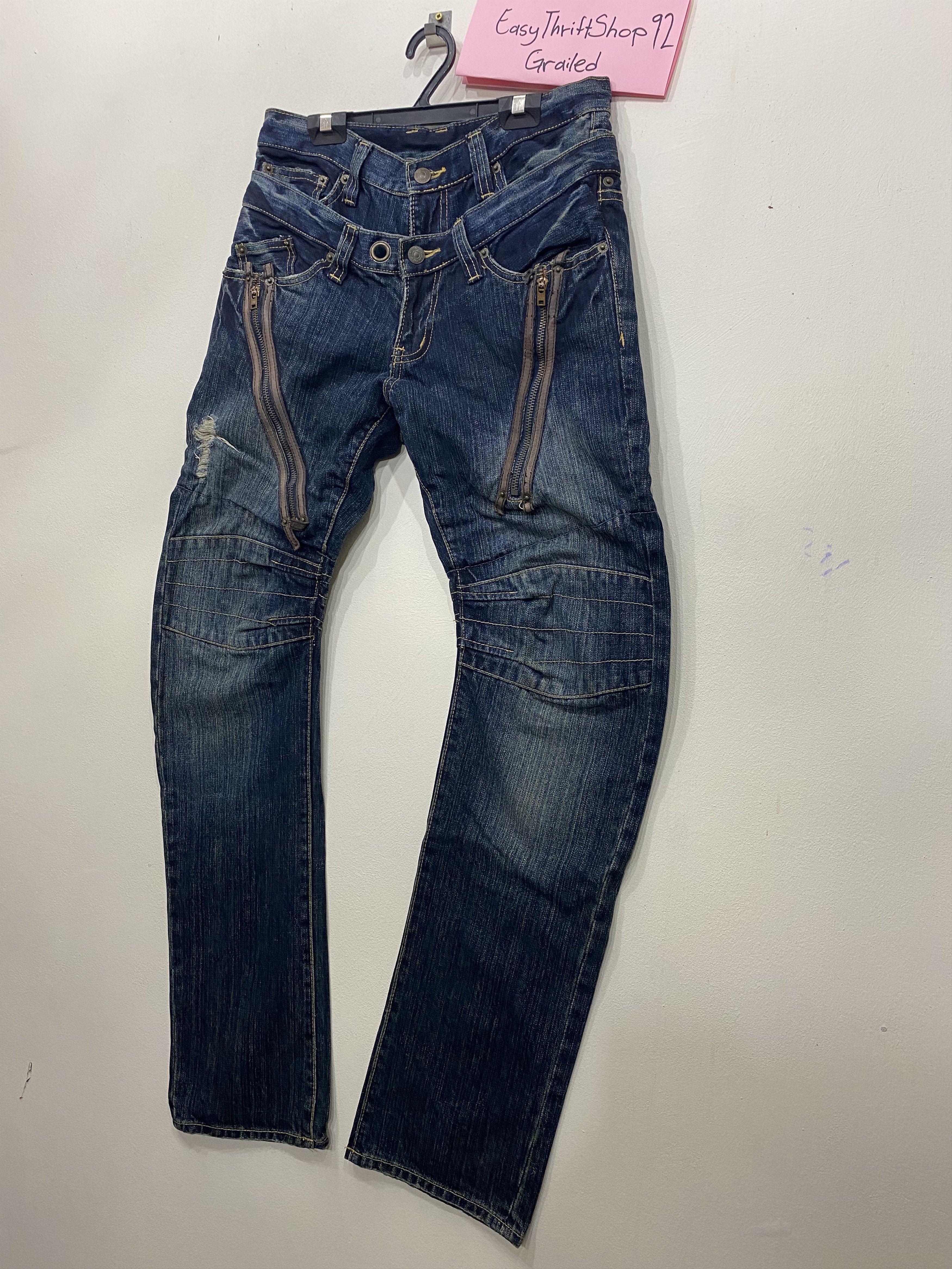 Japanese Brand OFFER YOUR PRICE🔥double waist punk design jeans Size US 30 / EU 46 - 4 Thumbnail