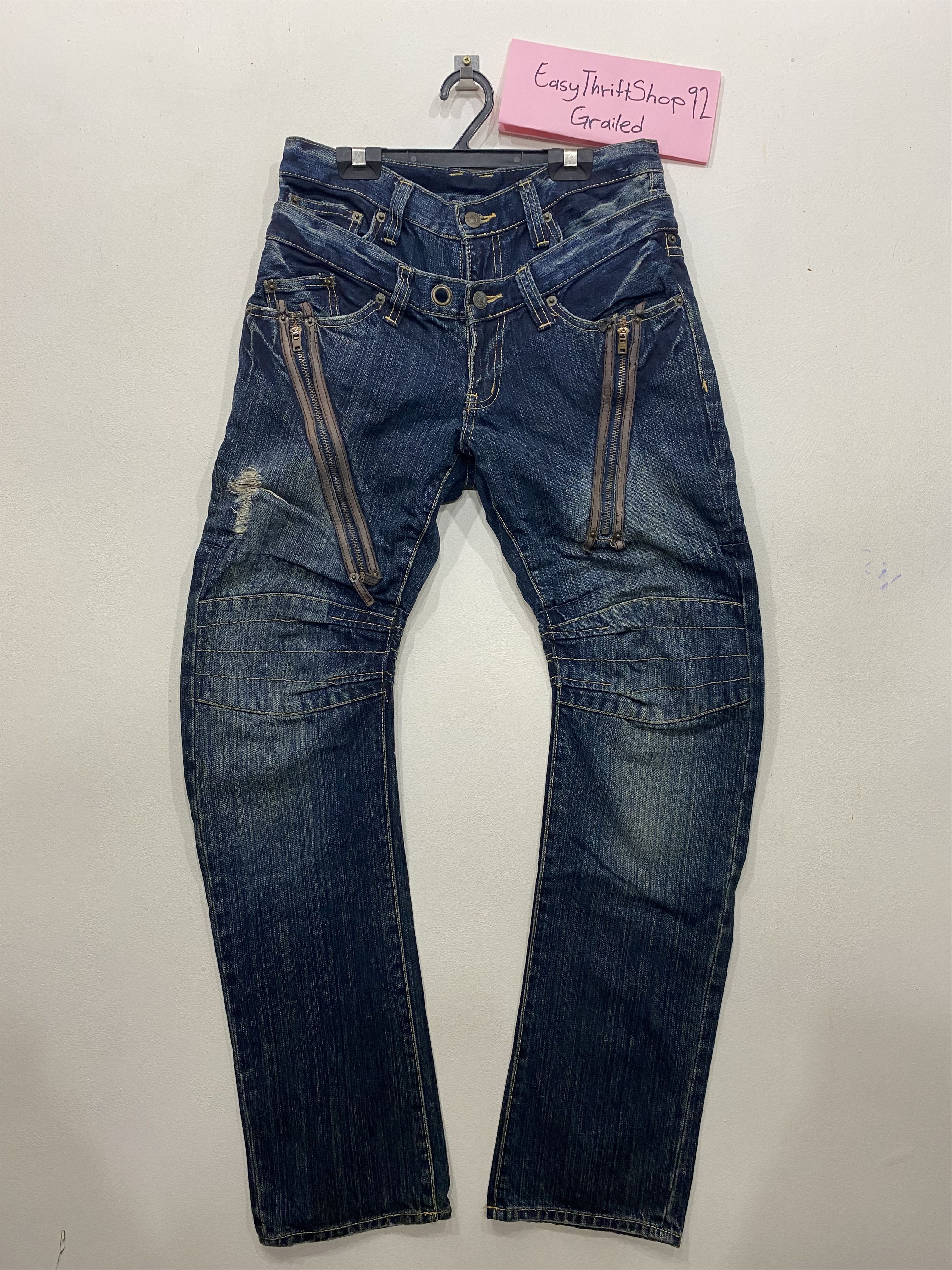 Japanese Brand OFFER YOUR PRICE🔥double waist punk design jeans Size US 30 / EU 46 - 1 Thumbnail
