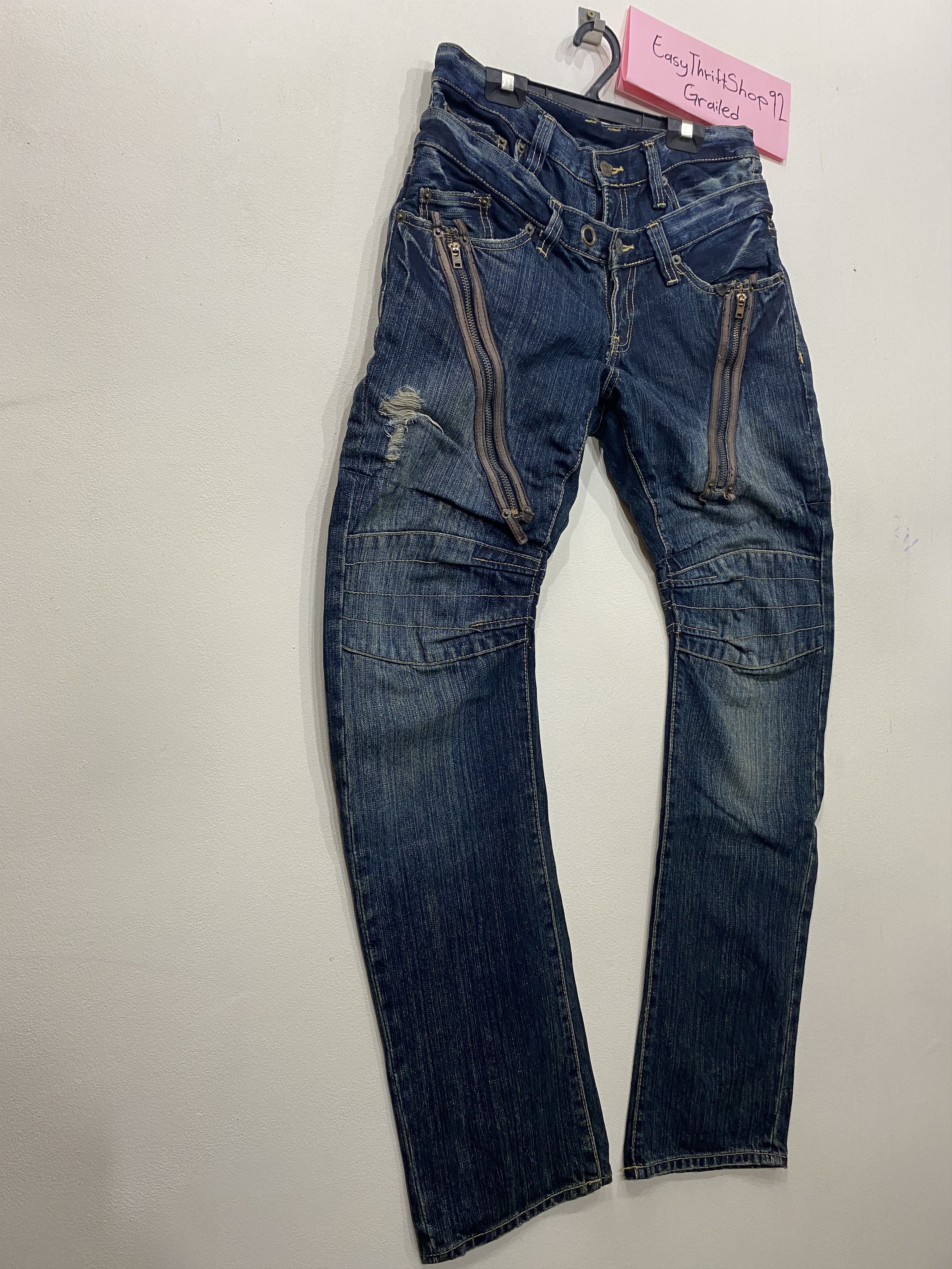 Japanese Brand OFFER YOUR PRICE🔥double waist punk design jeans Size US 30 / EU 46 - 3 Thumbnail
