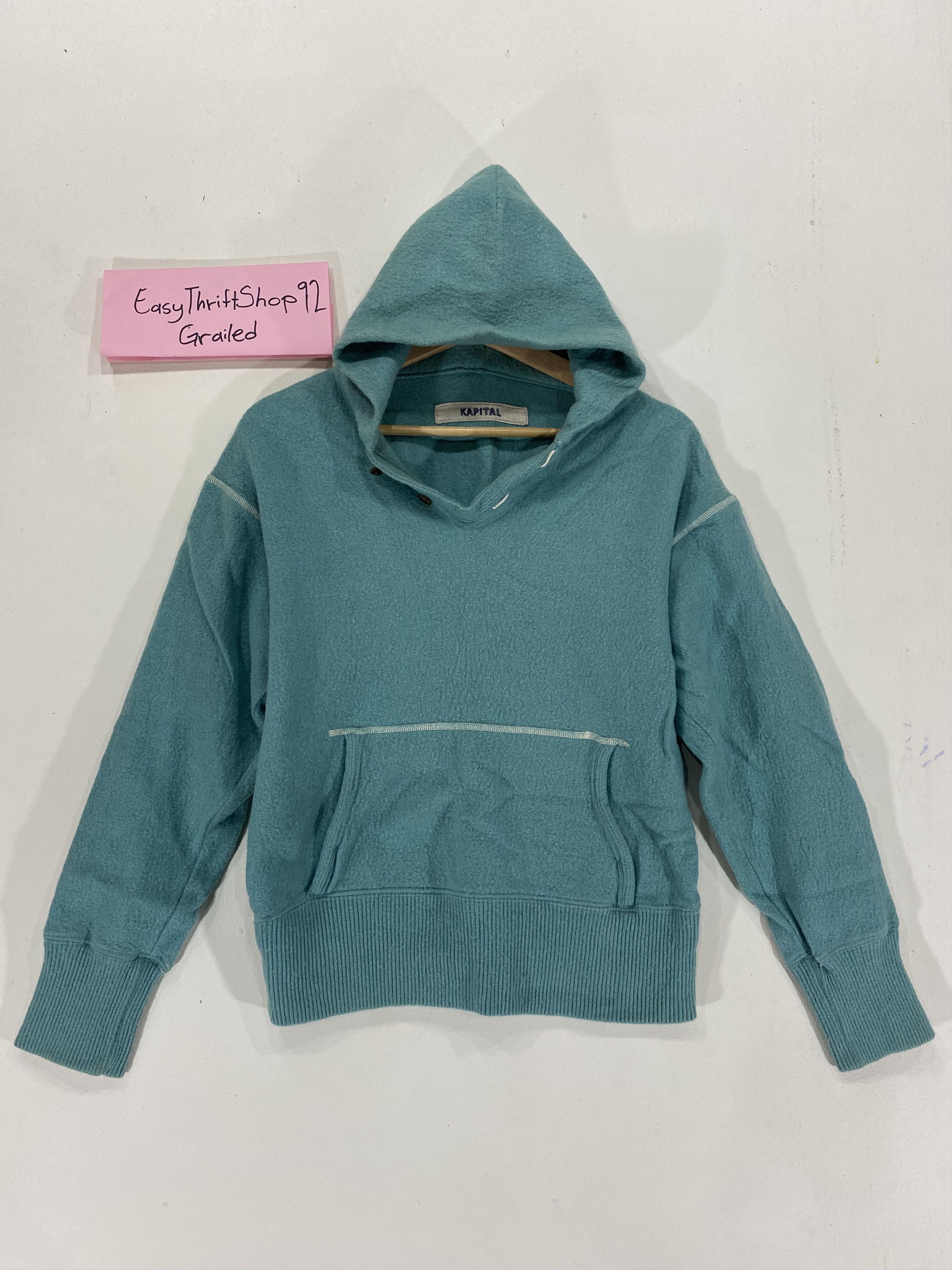 image of Kapital Offer Your Price Wool Hoodie in Bright Green, Men's (Size Small)