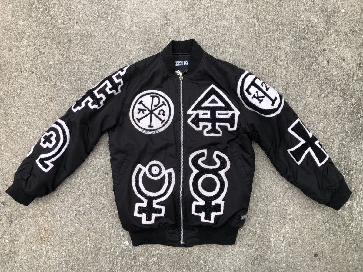 Ktz KTZ Embroidery Patchwork Black Bomber Jacket Grailed