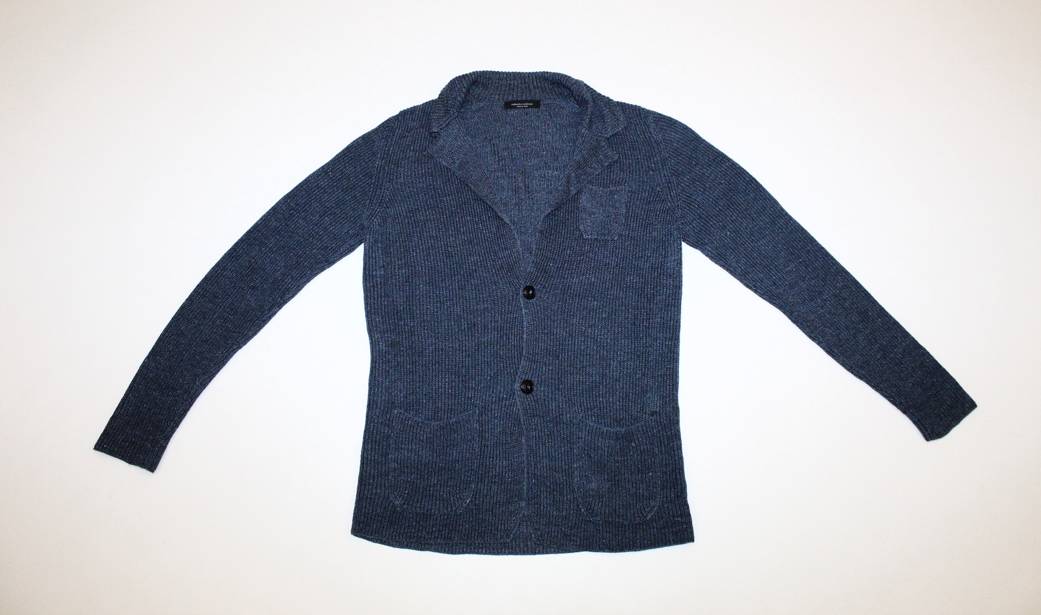 Roberto Collina 💥Roberto Collina Linen Blend Crochet Tight Knit Cardigan Size US S / EU 44-46 / 1 - 8 Thumbnail