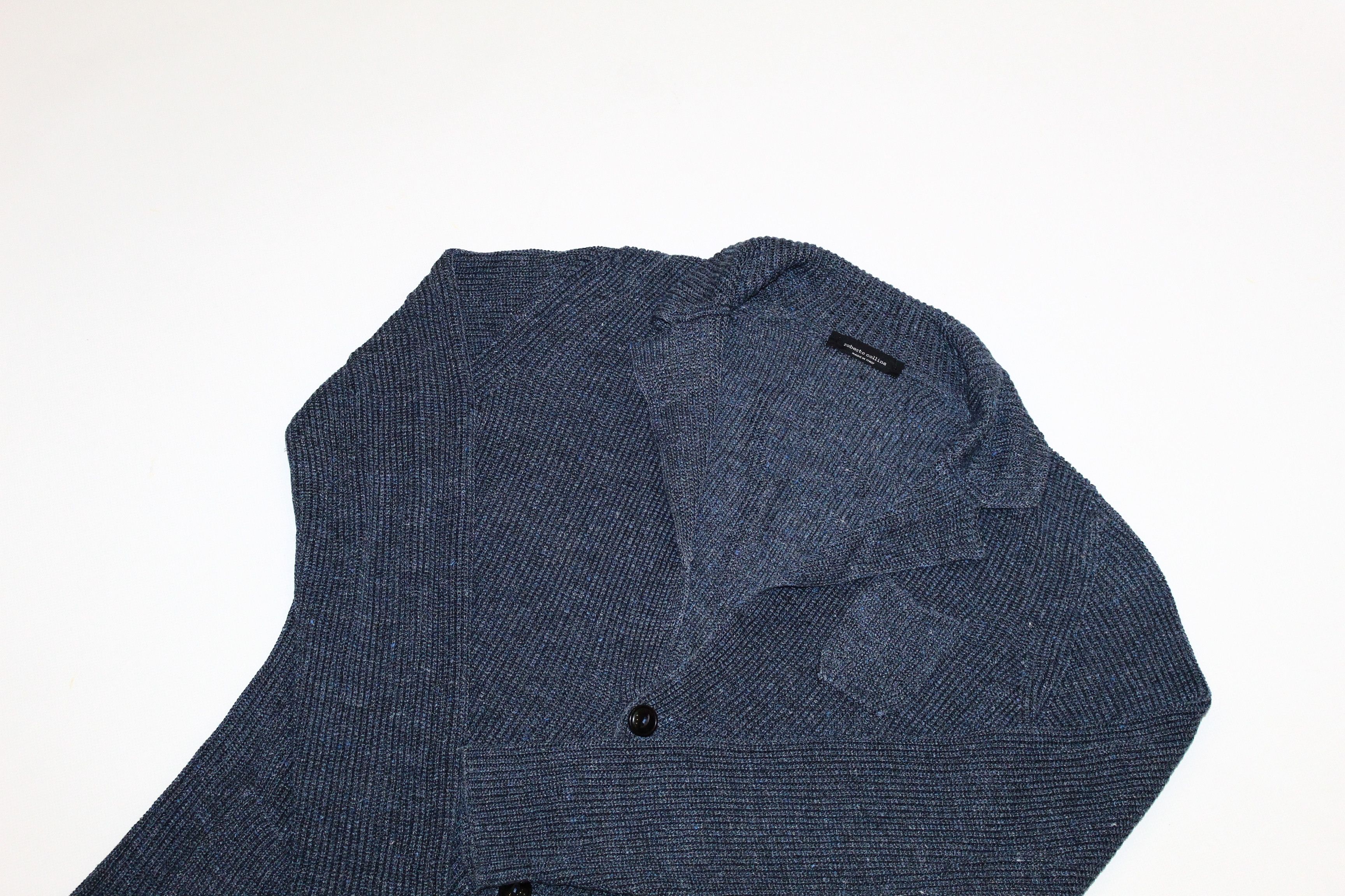 Roberto Collina 💥Roberto Collina Linen Blend Crochet Tight Knit Cardigan Size US S / EU 44-46 / 1 - 2 Thumbnail