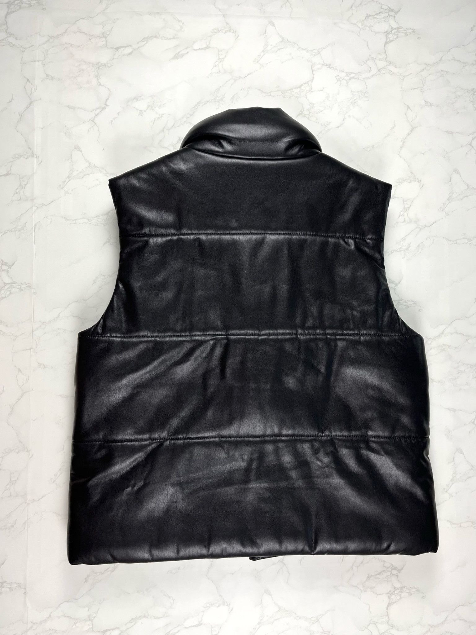 Nanushka Nanushka Vegan Leather Black Puffer Vest Jacket Size US L / EU 52-54 / 3 - 11 Thumbnail