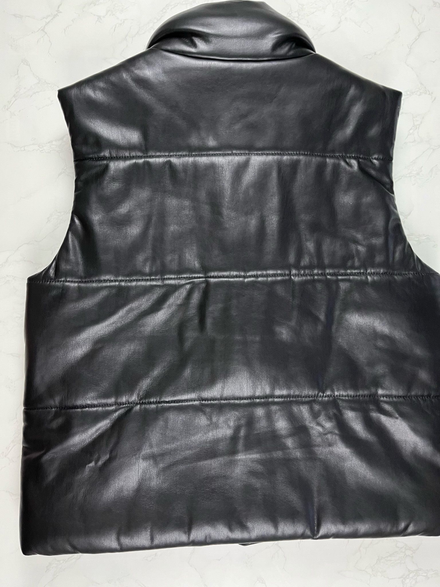 Nanushka Nanushka Vegan Leather Black Puffer Vest Jacket Size US L / EU 52-54 / 3 - 12 Thumbnail