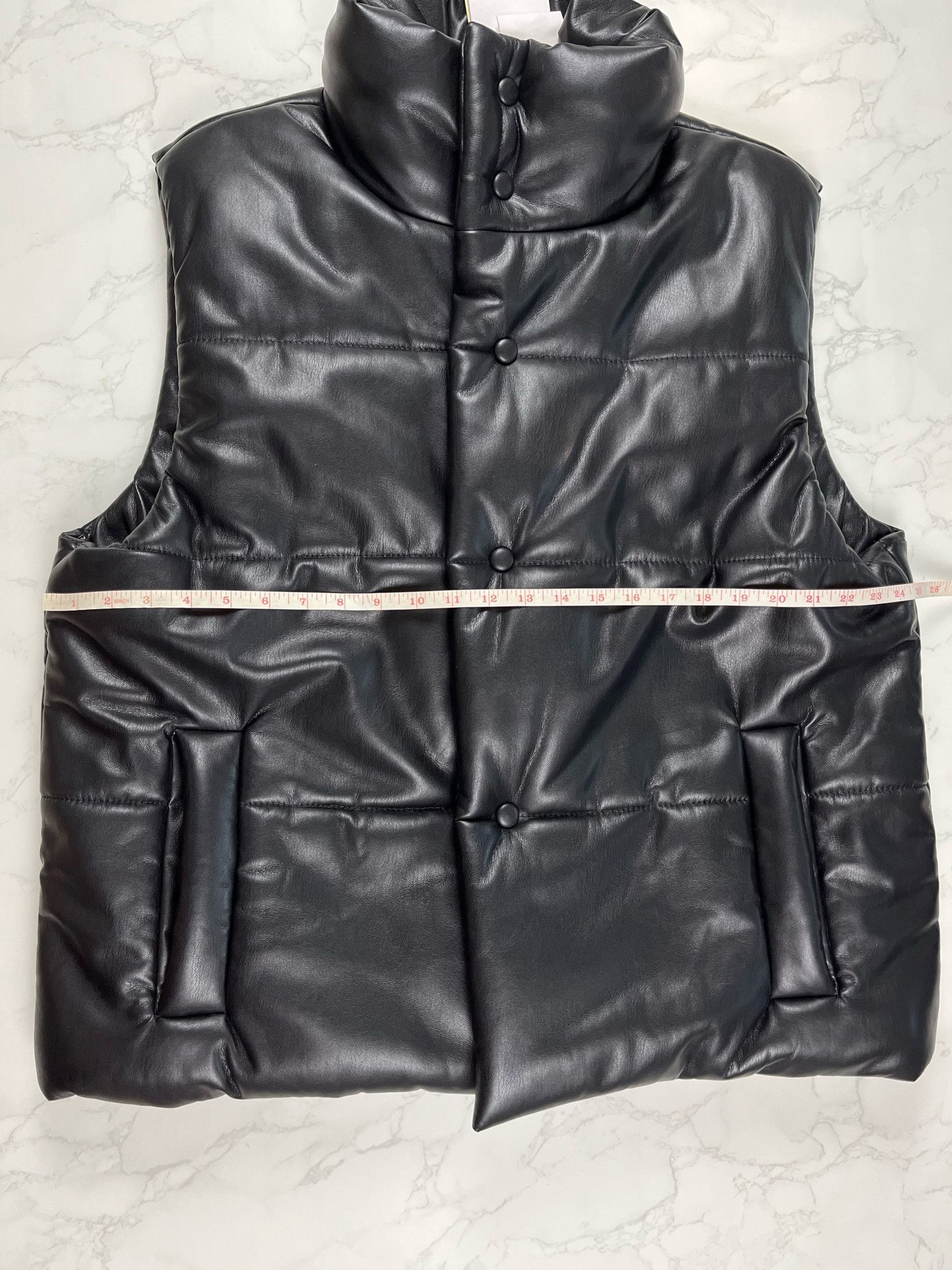 Nanushka Nanushka Vegan Leather Black Puffer Vest Jacket Size US L / EU 52-54 / 3 - 2 Thumbnail