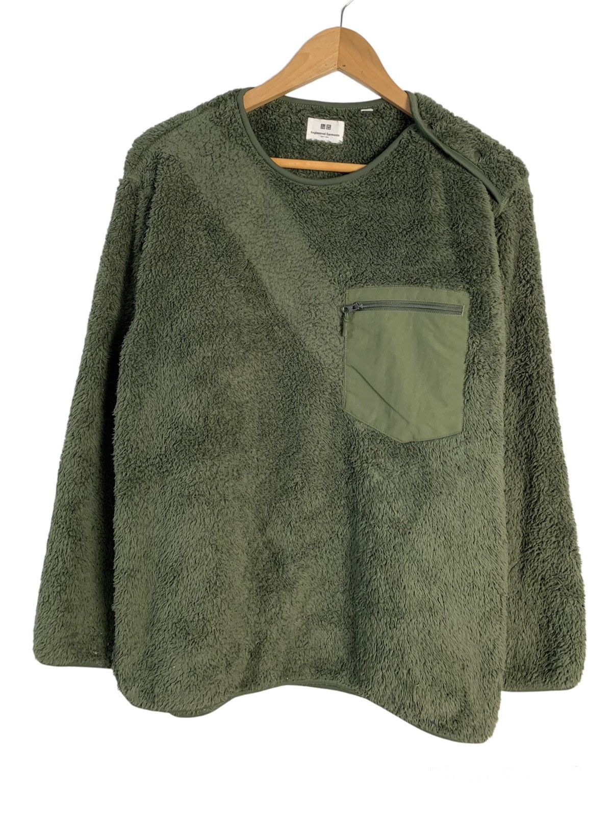 Engineered Garments Uniqlo Collaboration Fleece Pullover Sweater Green Army Made outlet In China Size M