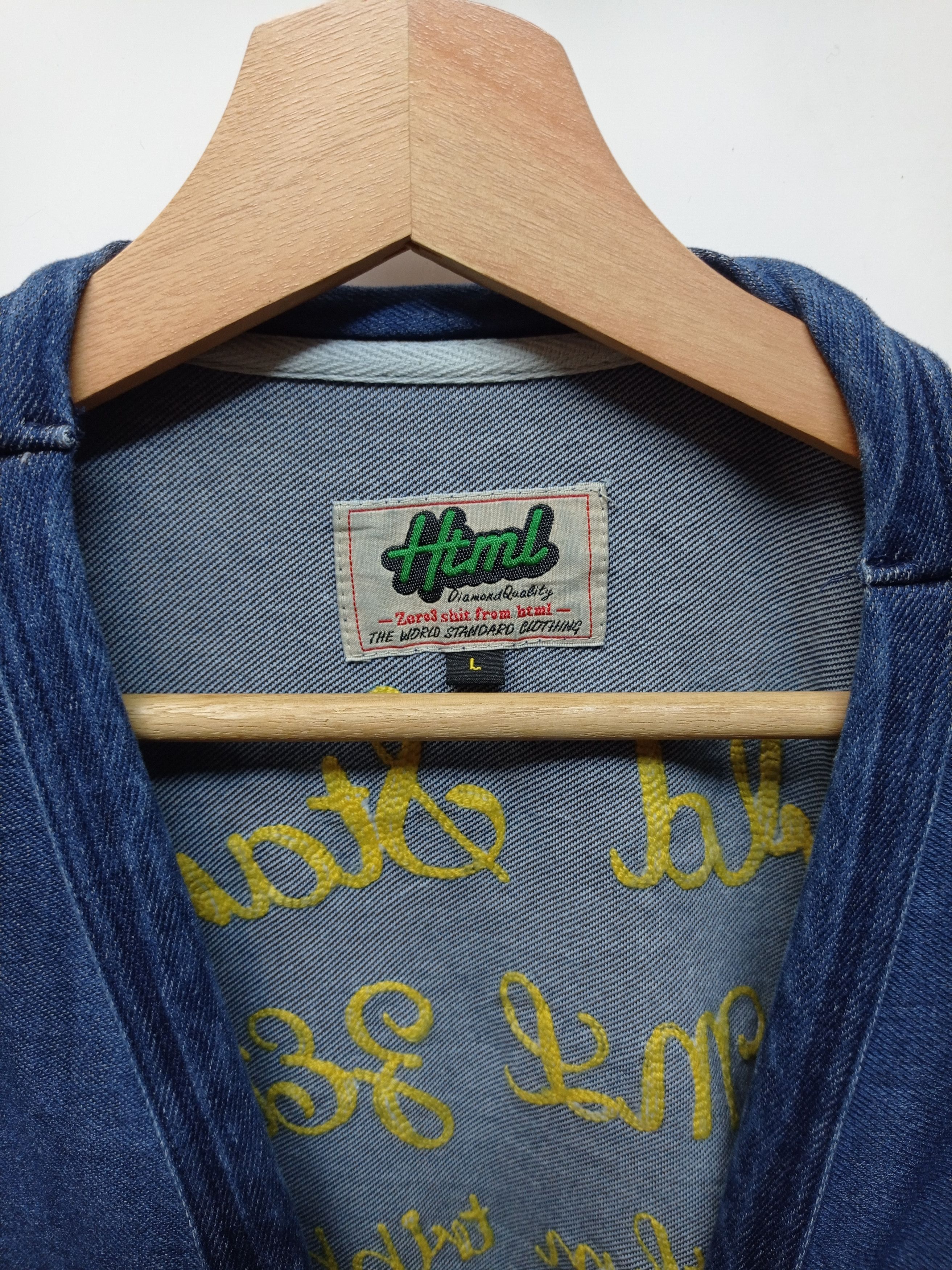Japanese Brand HTML Indigo Cardigan embroidery Size US L / EU 52-54 / 3 - 4 Thumbnail