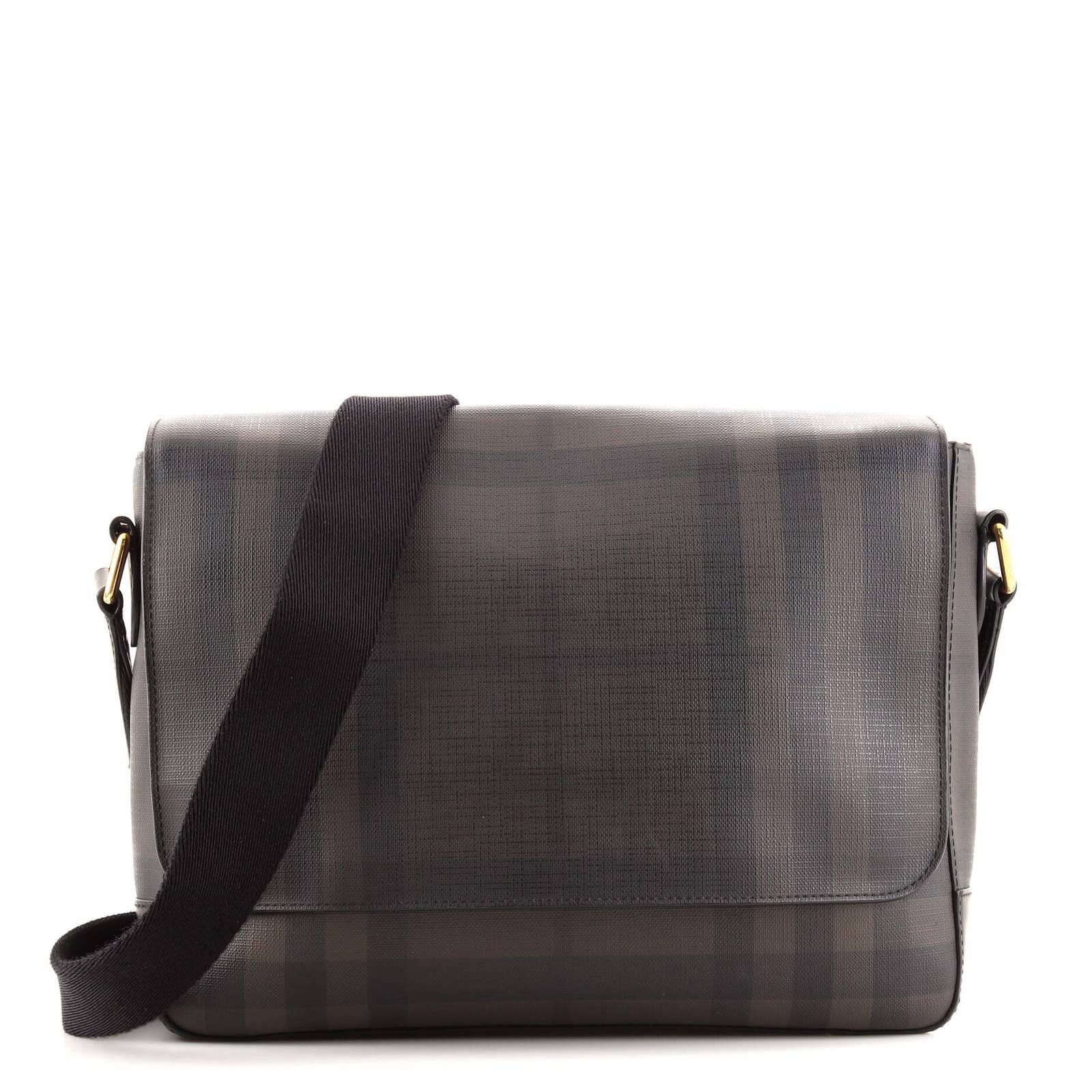 Burberry Burleigh Messenger Bag Smoked Check Coated Canvas Medium Grailed