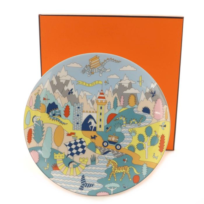 Hermes Epopee Dessert Plate Printed Porcelain Grailed