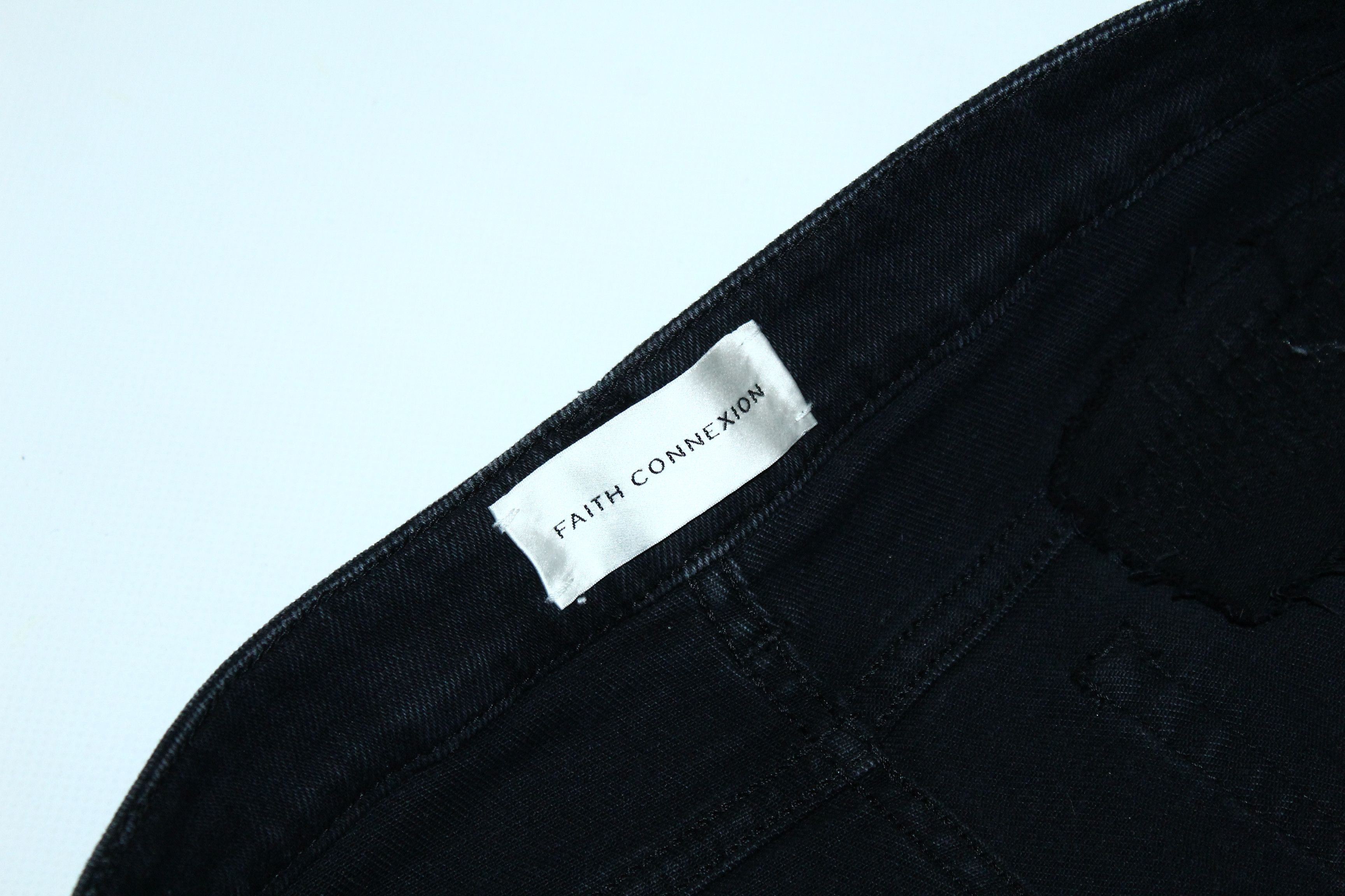 If Six Was Nine Faith Connexion Black Denim Destroyer Skinny Unisex Jeans Size 27" / US 4 / IT 40 - 5 Thumbnail
