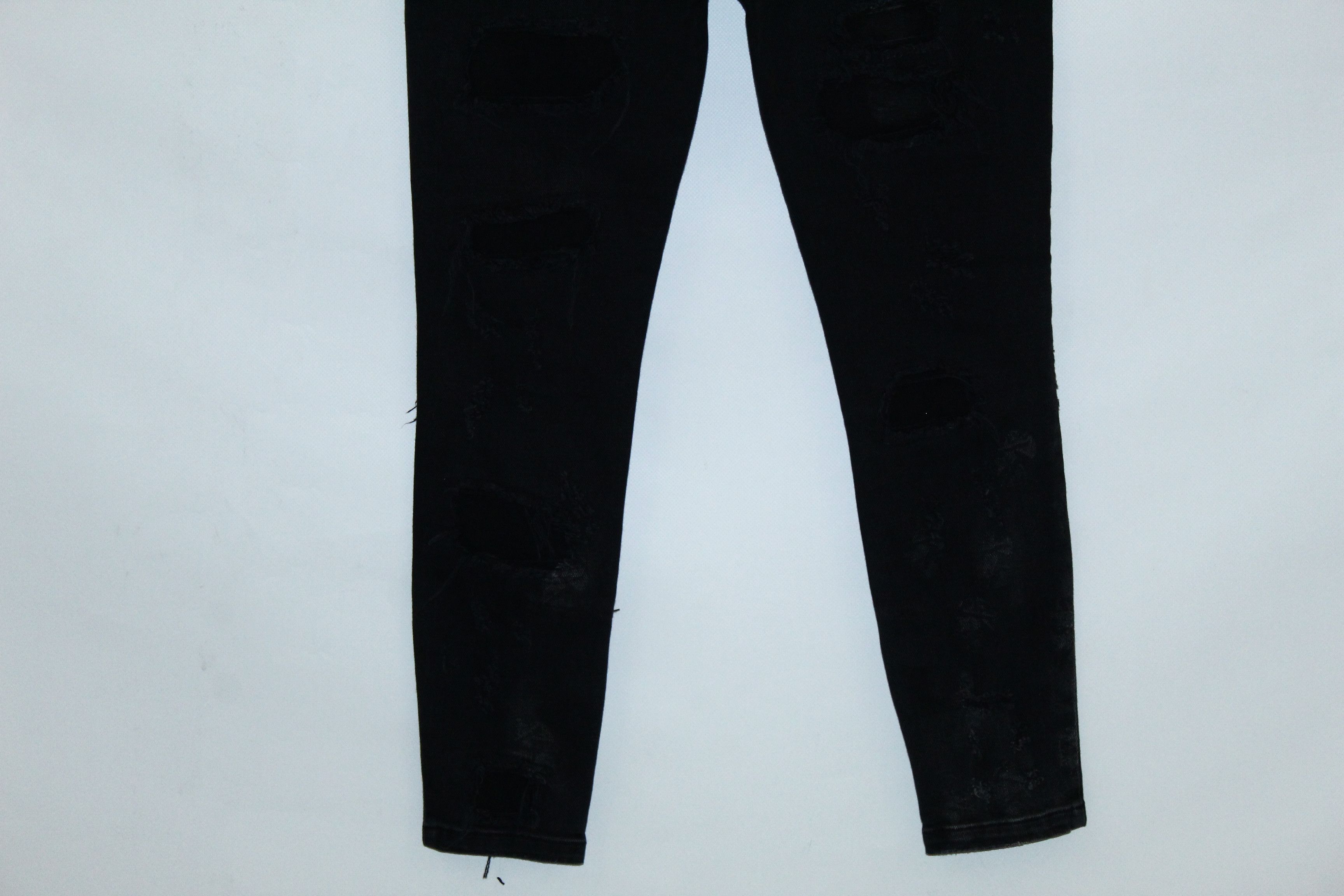 If Six Was Nine Faith Connexion Black Denim Destroyer Skinny Unisex Jeans Size 27" / US 4 / IT 40 - 9 Thumbnail
