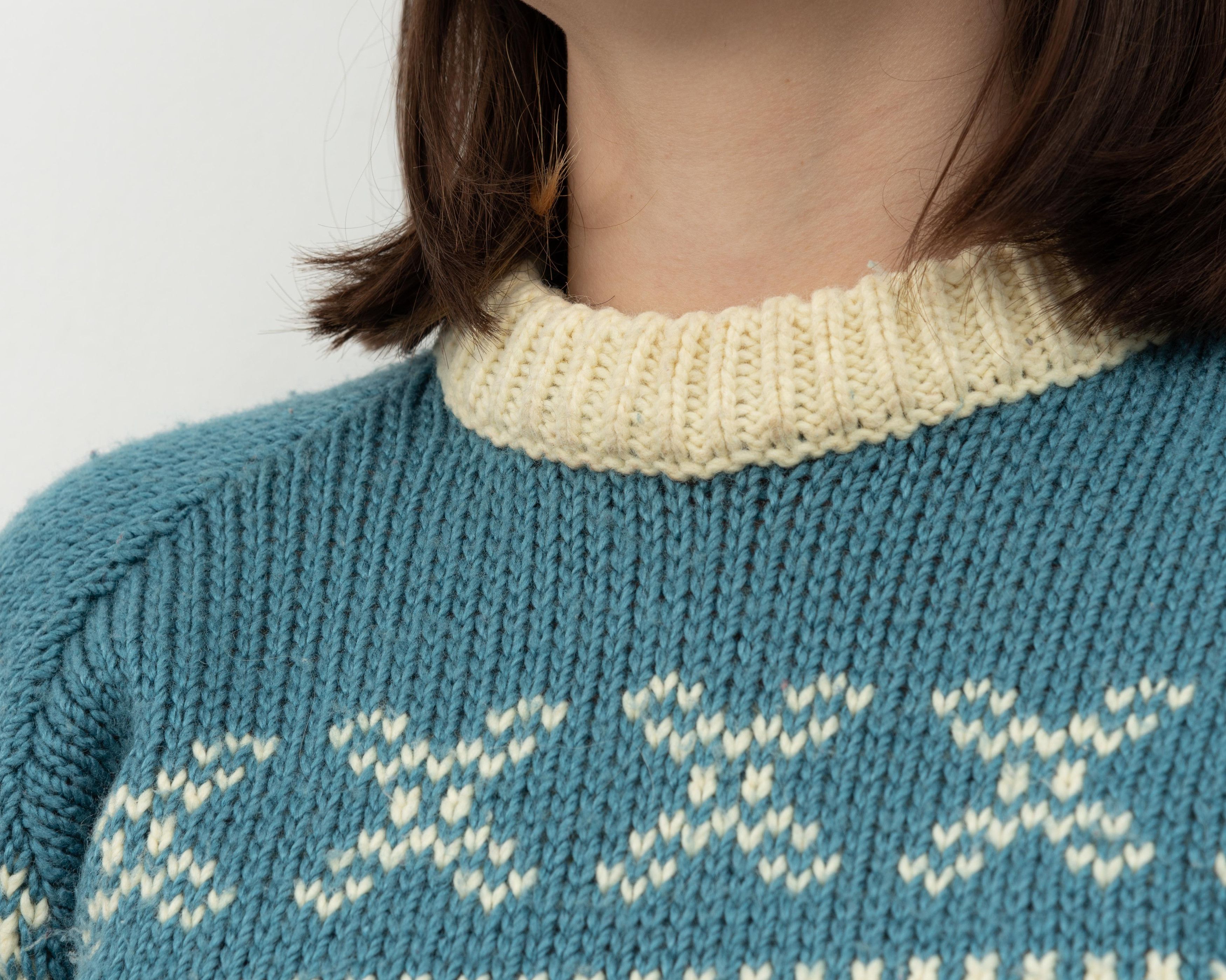 Vintage Wool Sweater Pullover Jumper Knitted Mock Neck Christmas Size M / US 6-8 / IT 42-44 - 4 Thumbnail