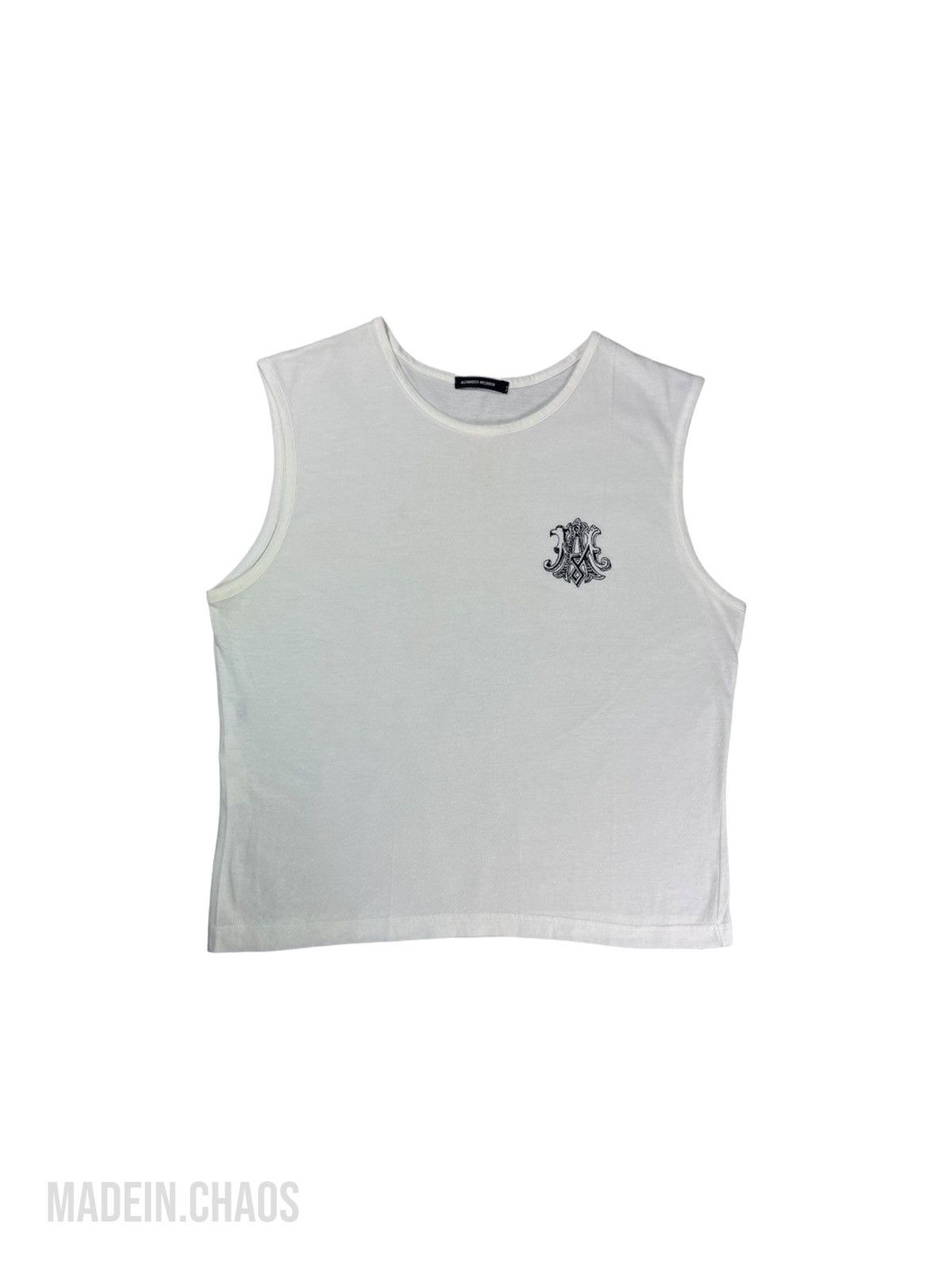 image of Alexander Mcqueen Ss96 Logo Tank Top in White, Men's (Size Medium)