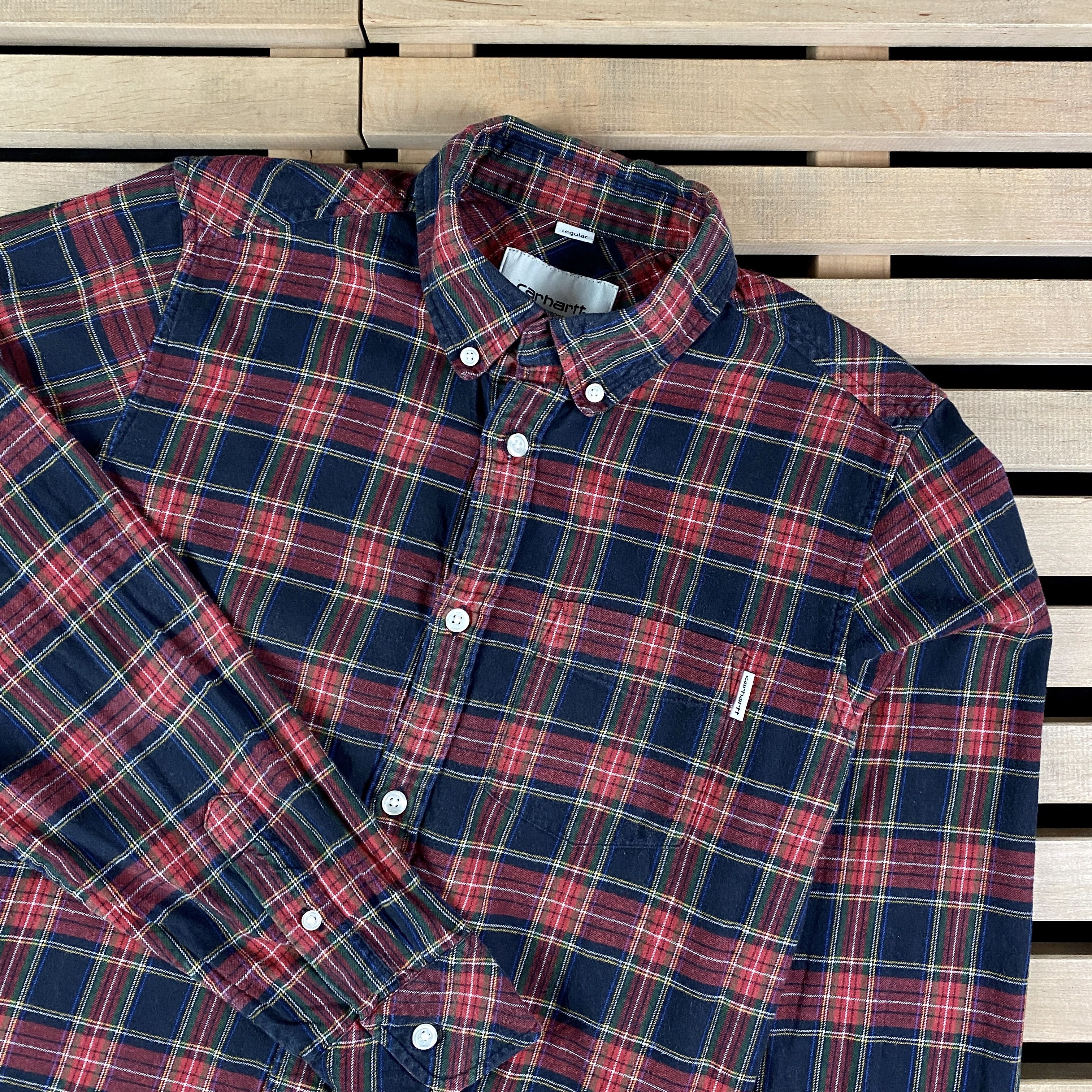Carhartt × Carhartt Wip × Vintage Mens Flannel Shirt Long Sleeve Carhartt Vintage Size S Size US S / EU 44-46 / 1 - 2 Thumbnail