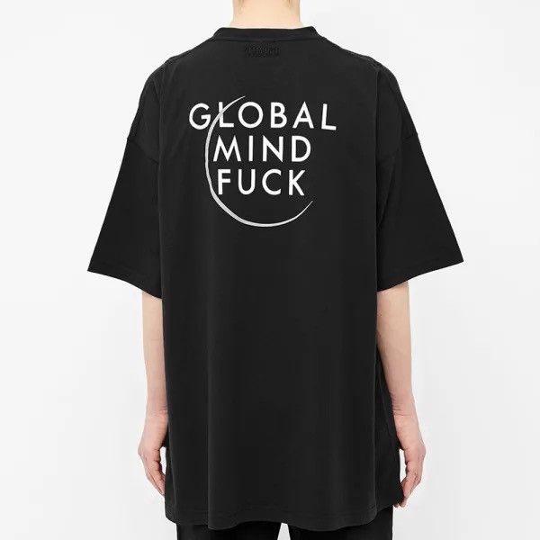 image of Vetements Global Mind Fuck Tee in Black, Men's (Size Small)