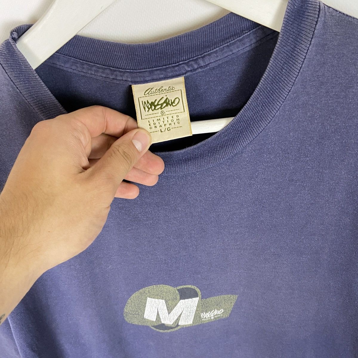 Mossimo Vintage 90s Mossimo Bog Logo Skateboarding tee rare single Size US L / EU 52-54 / 3 - 5 Thumbnail
