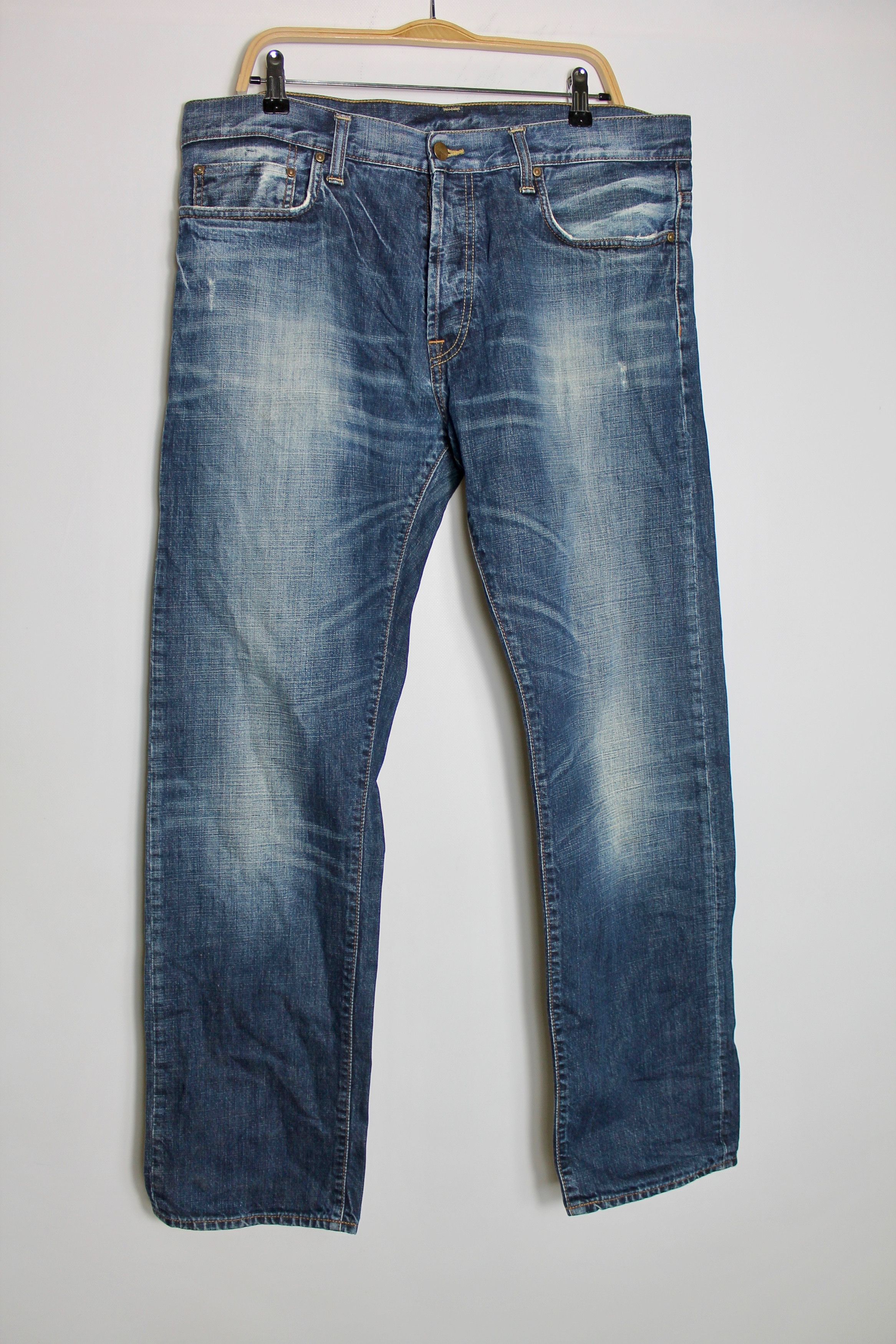 Carhartt Vintage 36 x 32 CARHARTT Distressed Denim Pants Washed Blue Size US 37 - 2 Thumbnail