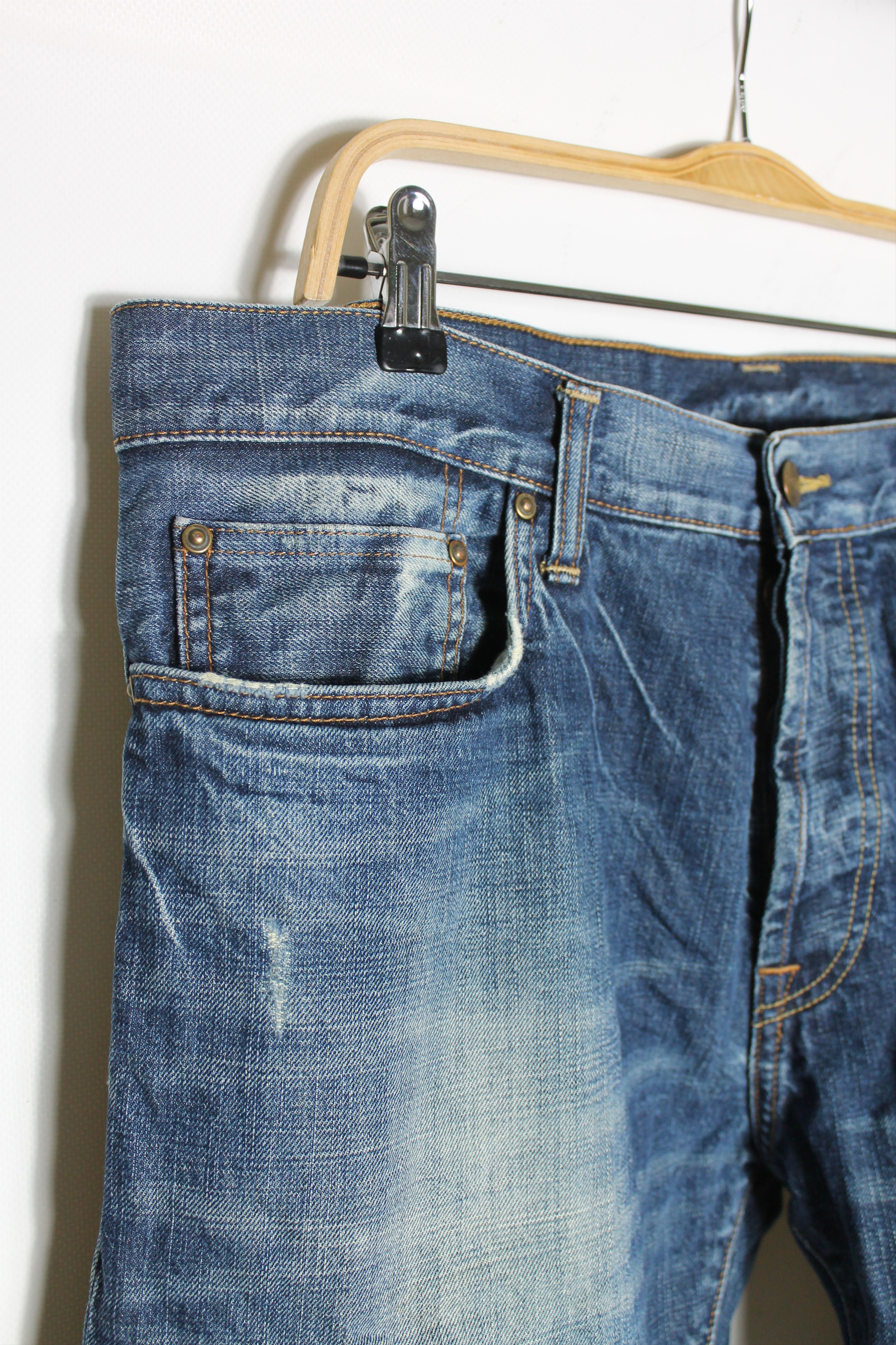 Carhartt Vintage 36 x 32 CARHARTT Distressed Denim Pants Washed Blue Size US 37 - 5 Thumbnail