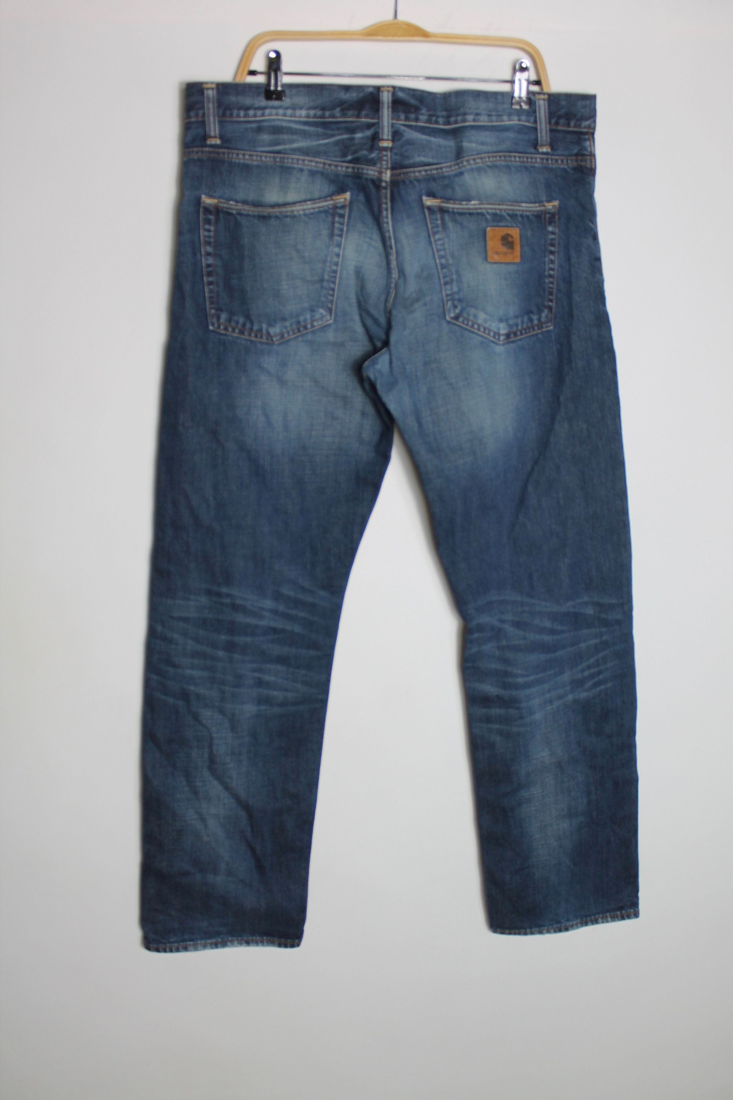 Carhartt Vintage 36 x 32 CARHARTT Distressed Denim Pants Washed Blue Size US 37 - 7 Thumbnail