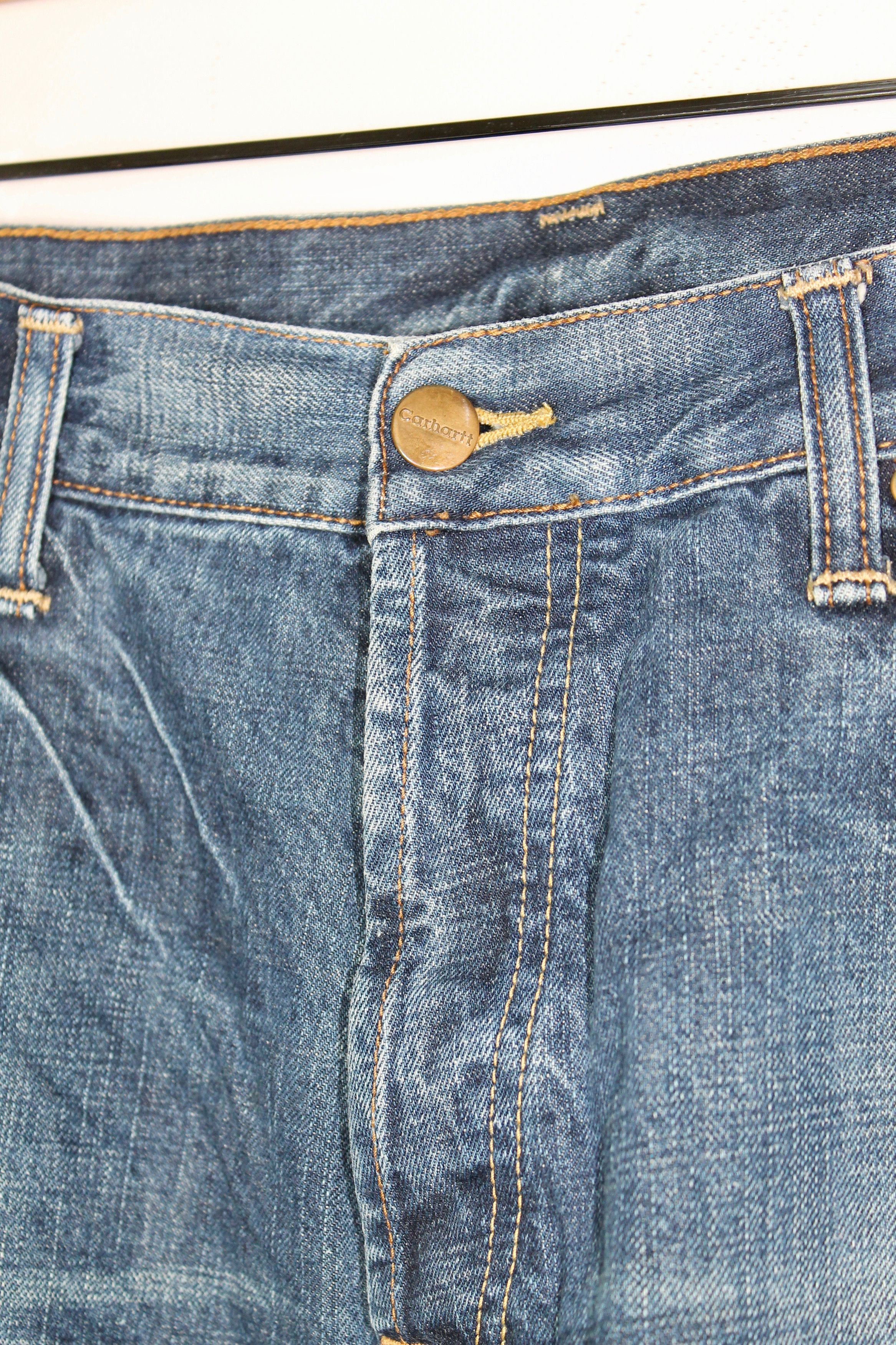 Carhartt Vintage 36 x 32 CARHARTT Distressed Denim Pants Washed Blue Size US 37 - 3 Thumbnail