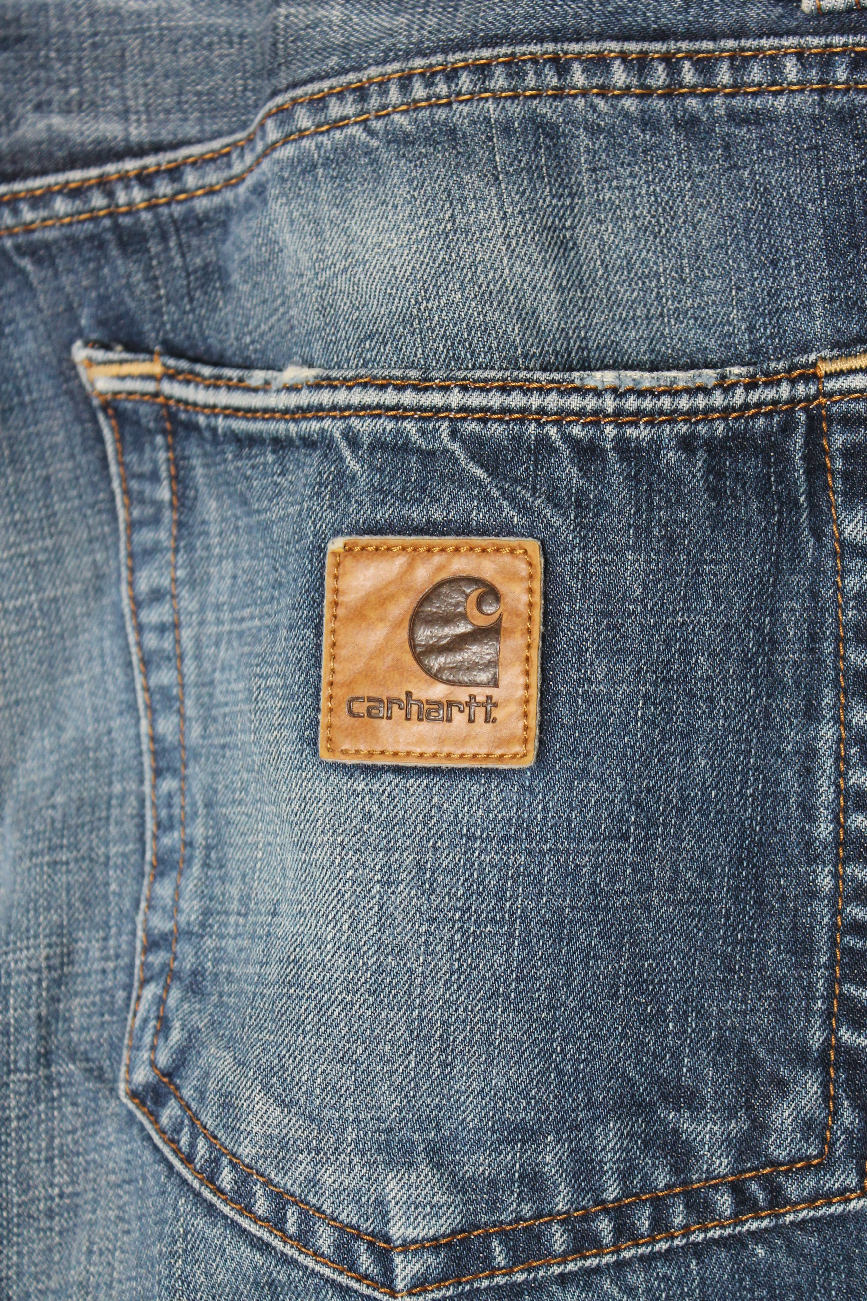 Carhartt Vintage 36 x 32 CARHARTT Distressed Denim Pants Washed Blue Size US 37 - 10 Thumbnail