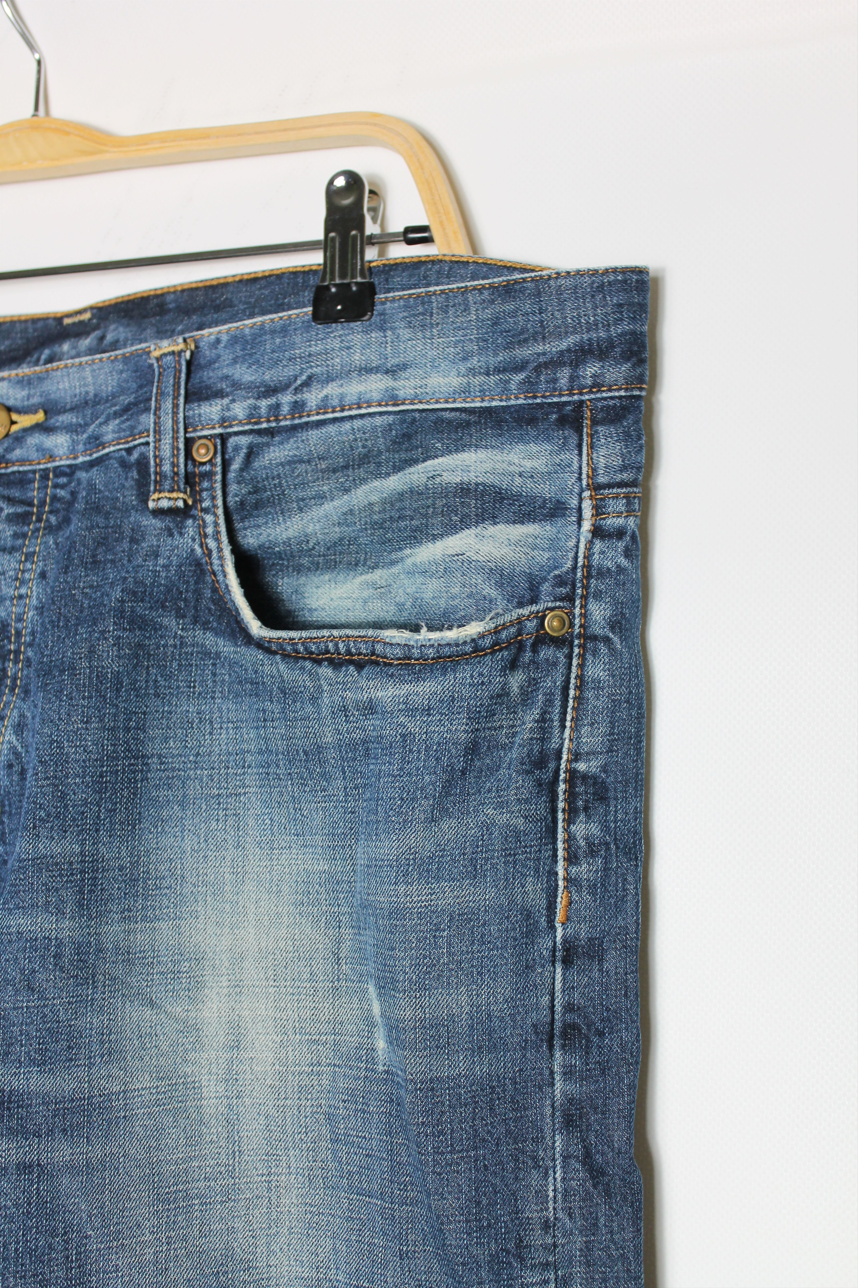 Carhartt Vintage 36 x 32 CARHARTT Distressed Denim Pants Washed Blue Size US 37 - 4 Thumbnail