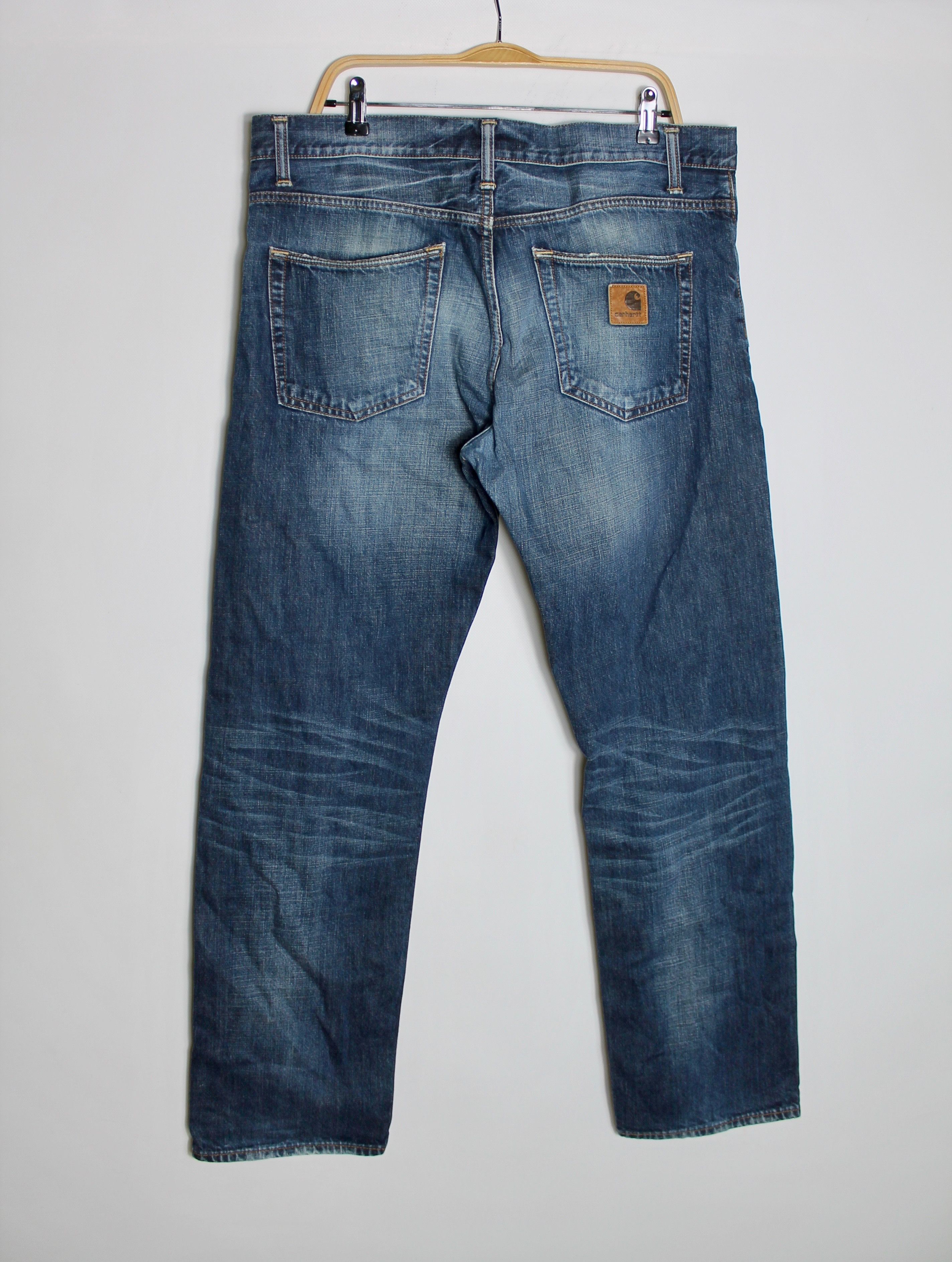 Carhartt Vintage 36 x 32 CARHARTT Distressed Denim Pants Washed Blue Size US 37 - 8 Thumbnail