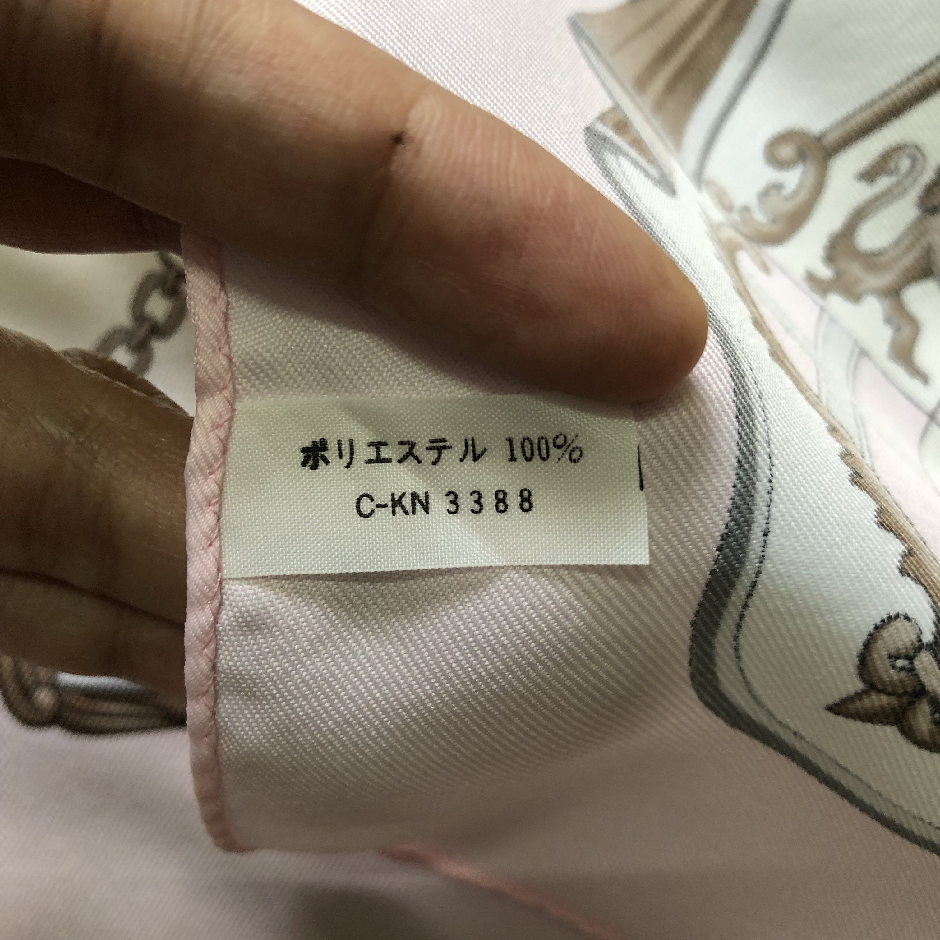 Japanese Brand Soft Pink with Graphic Silk Scarf / Scarves #208-H Size ONE SIZE - 4 Thumbnail