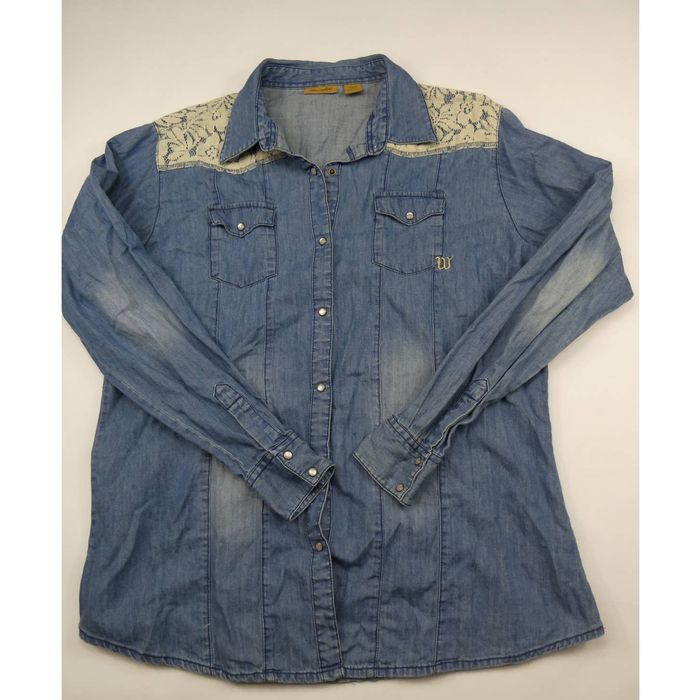 Wrangler Wrangler pearl snap western shirt with lace shoulder, XL NEW ...