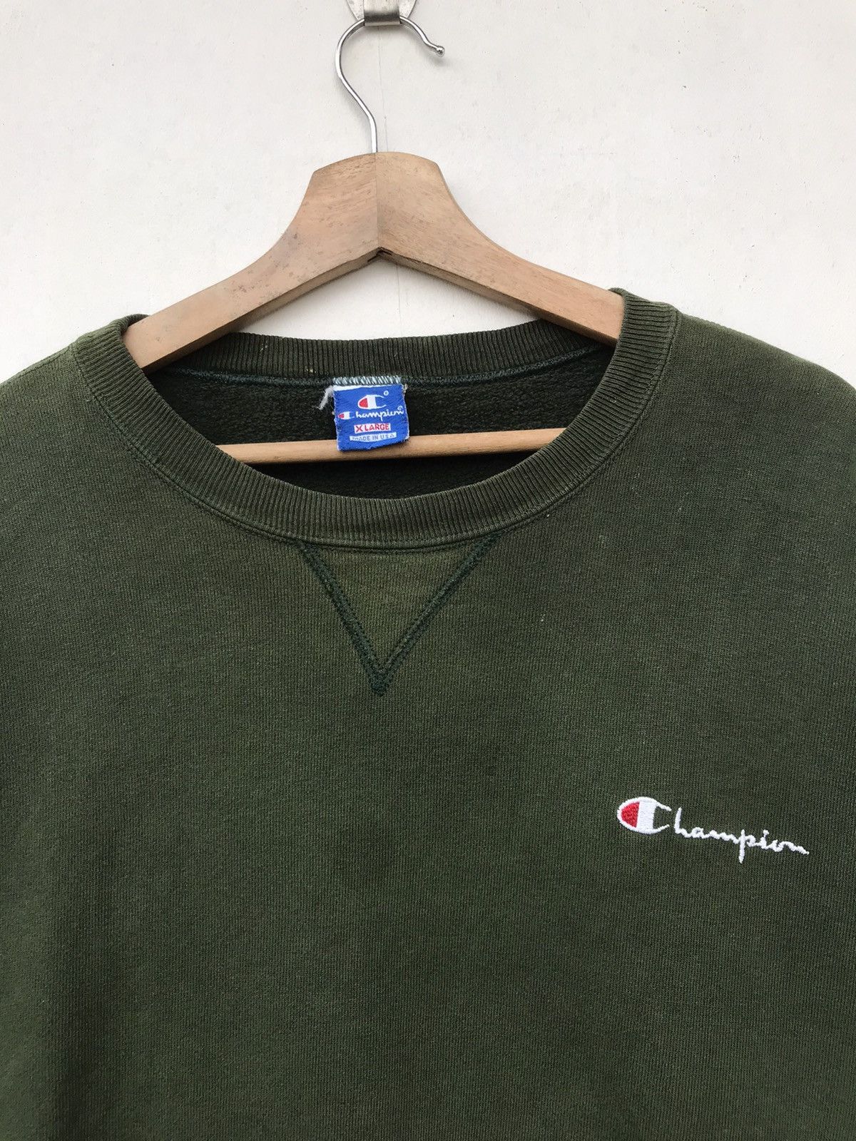 Champion × Vintage Vintage Champion Small Logo Sweatshirt Green Colour Size US L / EU 52-54 / 3 - 5 Thumbnail