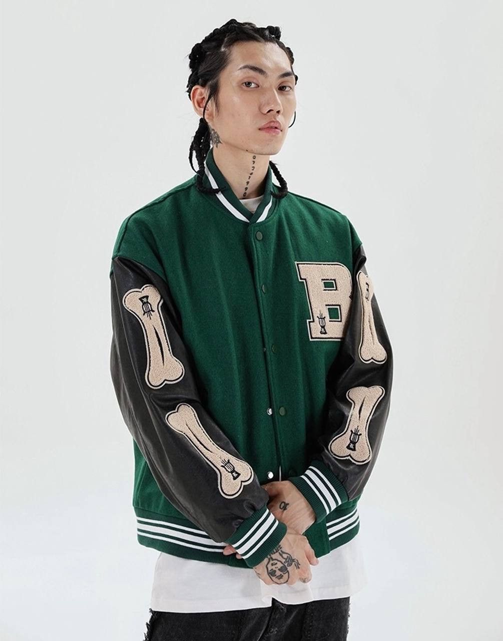 Japanese Brand × Varsity Jacket × Vintage Brand Skeleton Bone Varsity ...