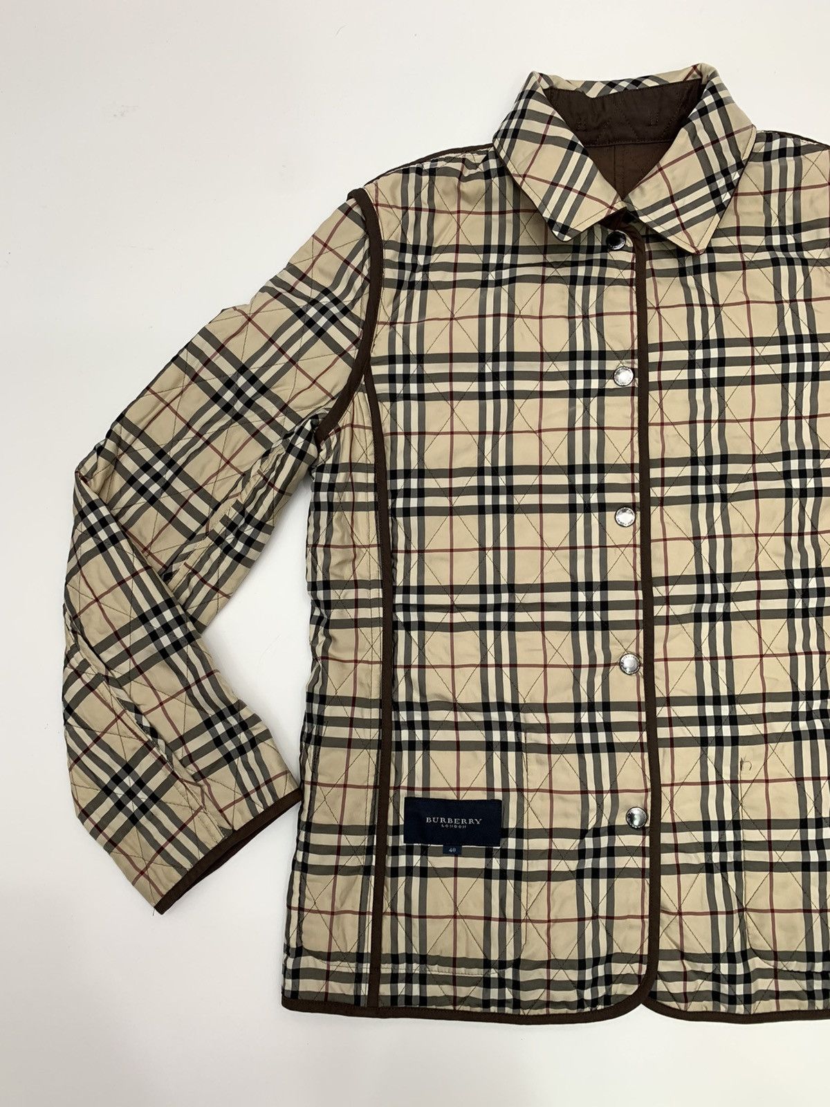 Burberry × Designer Sunfaded Burberry Thermoregulated Diamond Quilted Jacket Size US M / EU 48-50 / 2 - 16 Thumbnail