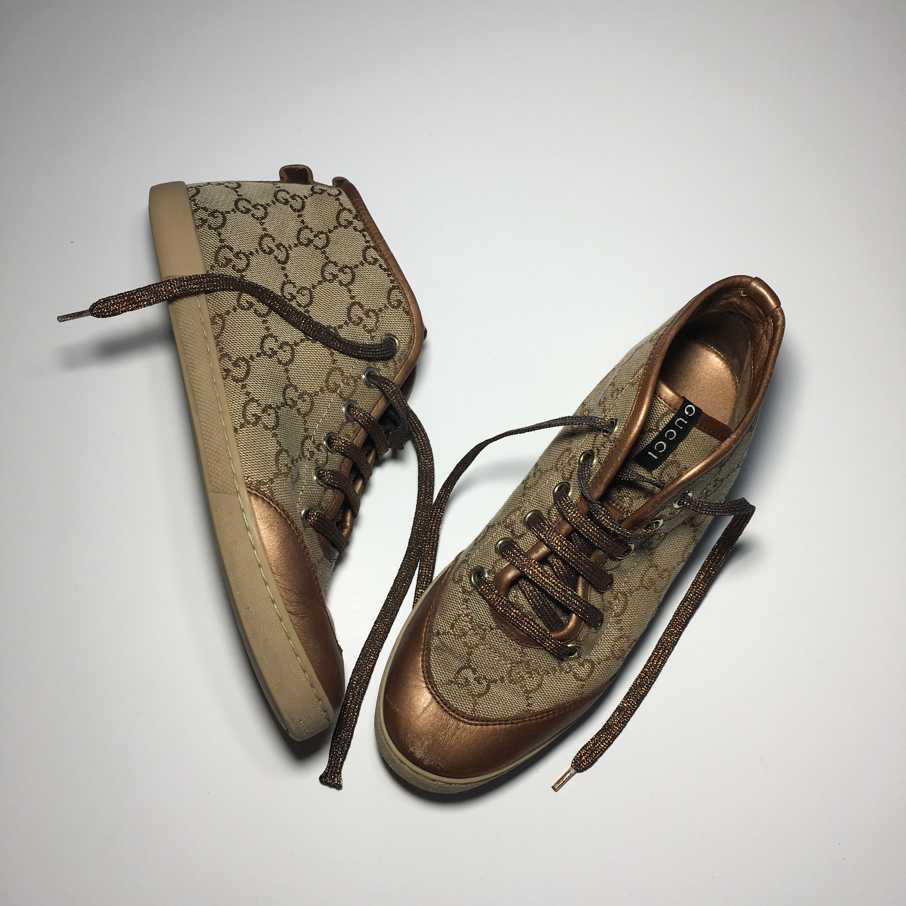 Gucci Women's Gucci GG Monogram High Top Sneakers Size 6 (EUR 35) Size US 5 / IT 35 - 1 Thumbnail